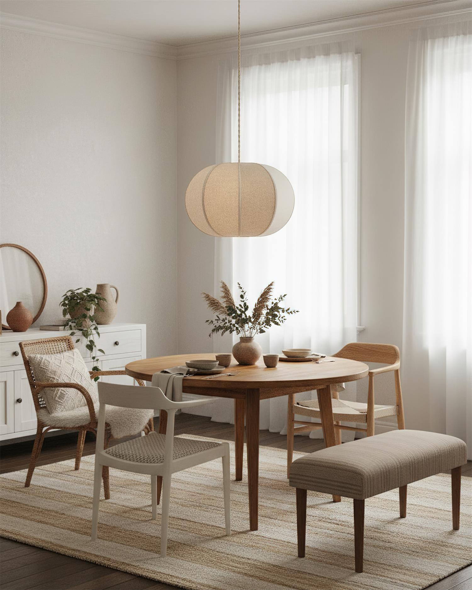 Mollis Scandinavian Fabric Pendant Light