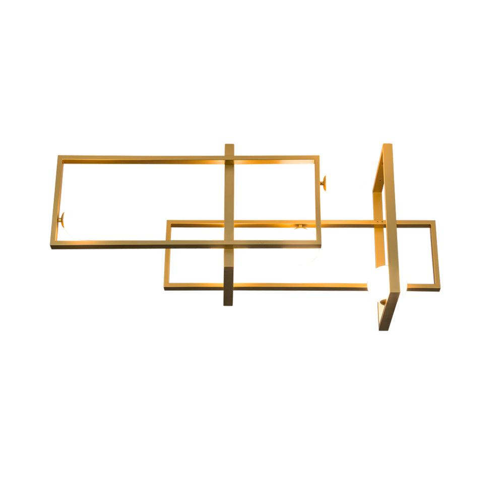 Lustra Chandelier Mondrian Glass Brass Geometric Modern - Blowlighting