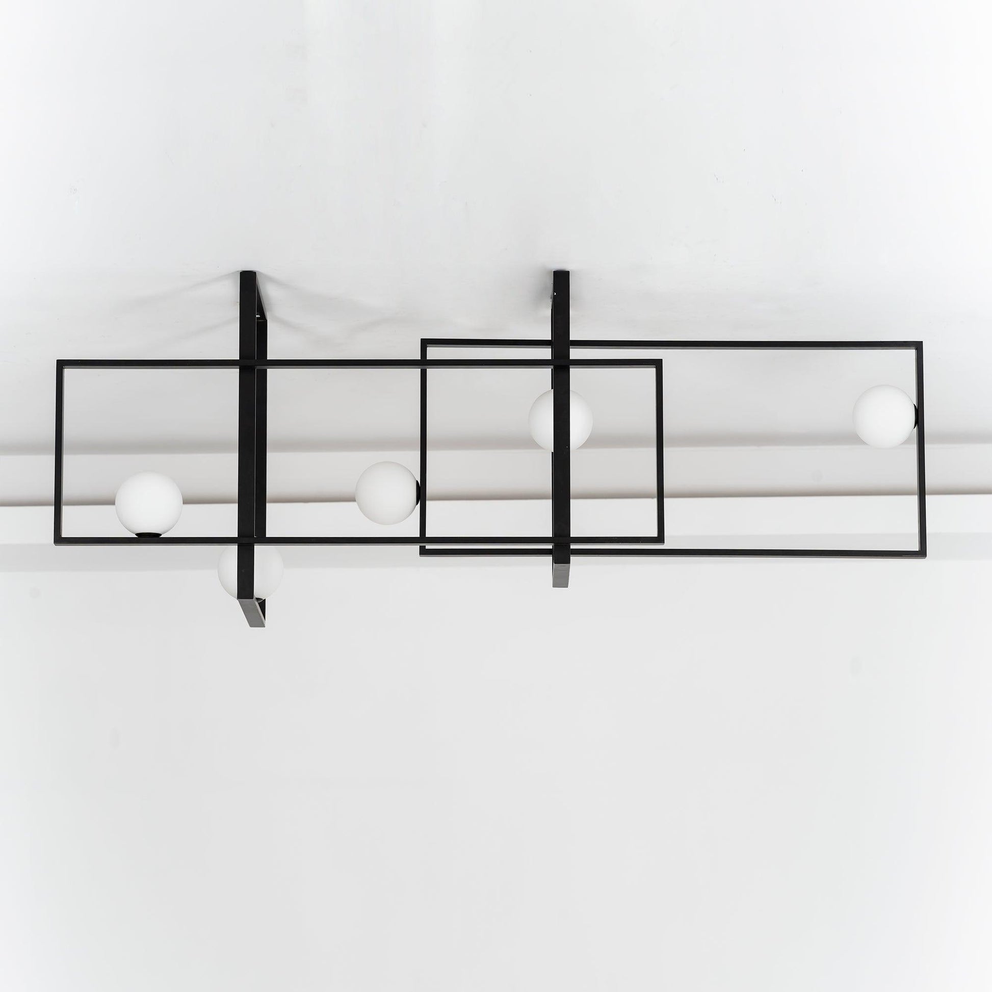 Lustra Chandelier Mondrian Glass Brass Geometric Modern - Blowlighting