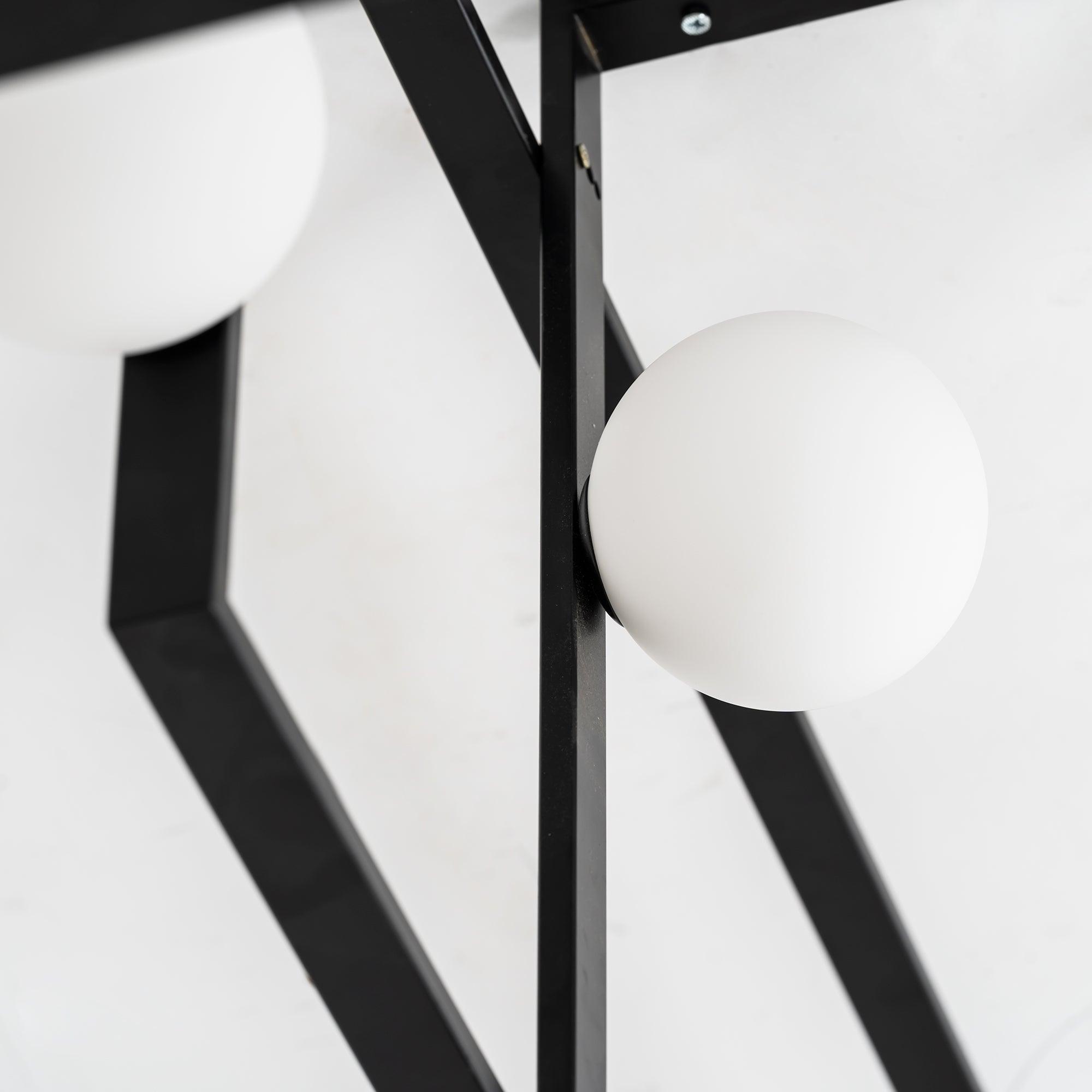 Lustra Chandelier Mondrian Glass Brass Geometric Modern - Blowlighting