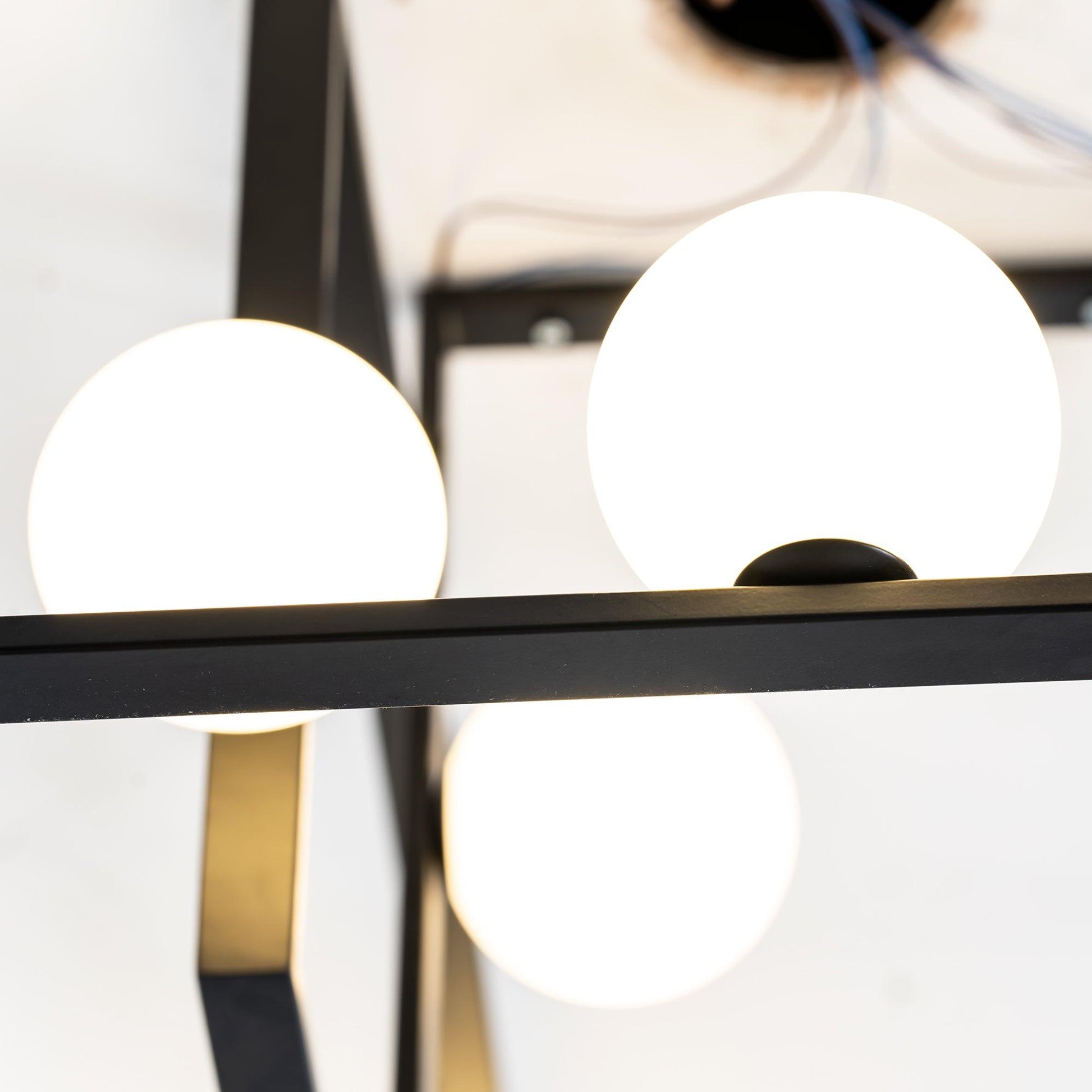Lustra Chandelier Mondrian Glass Brass Geometric Modern - Blowlighting