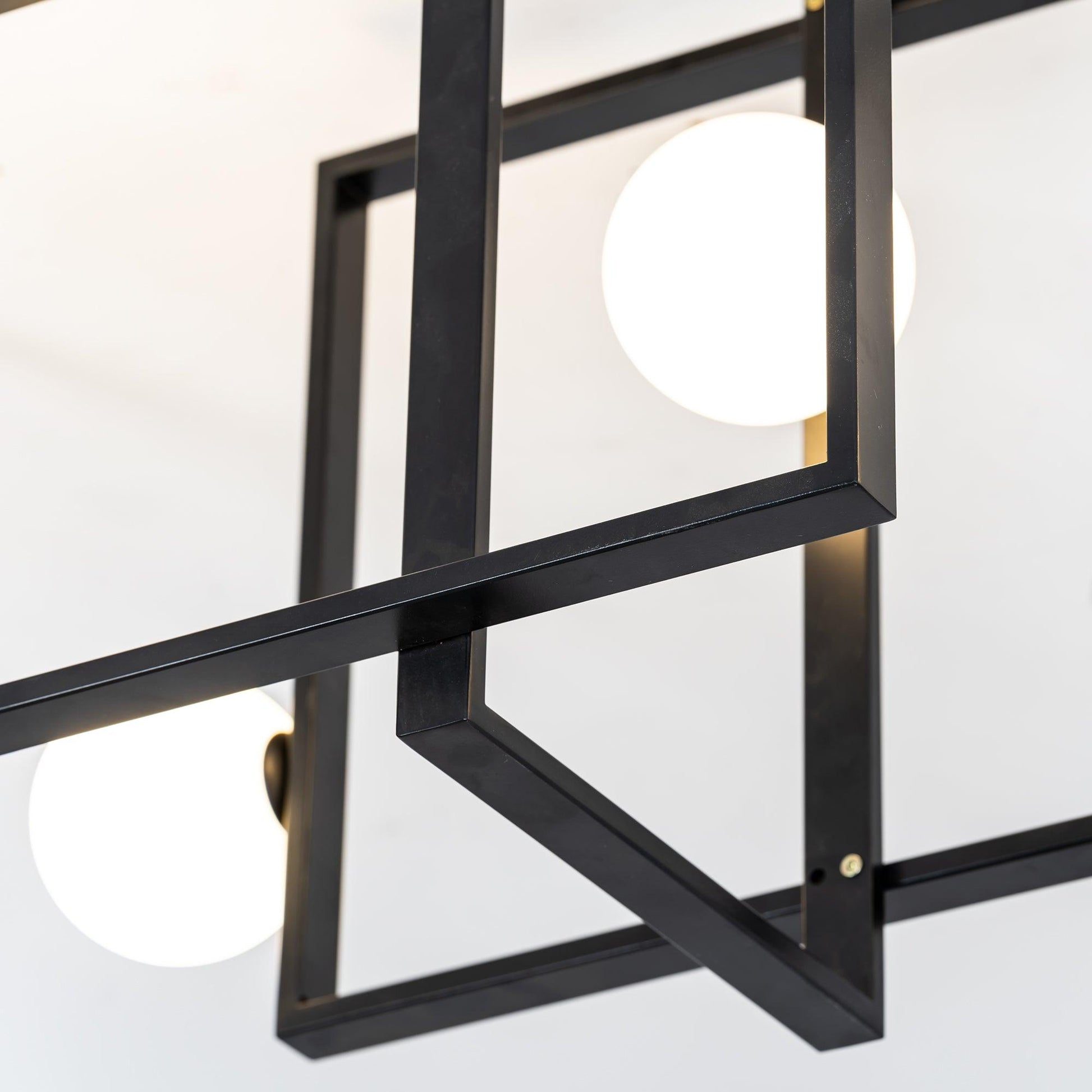 Lustra Chandelier Mondrian Glass Brass Geometric Modern - Blowlighting