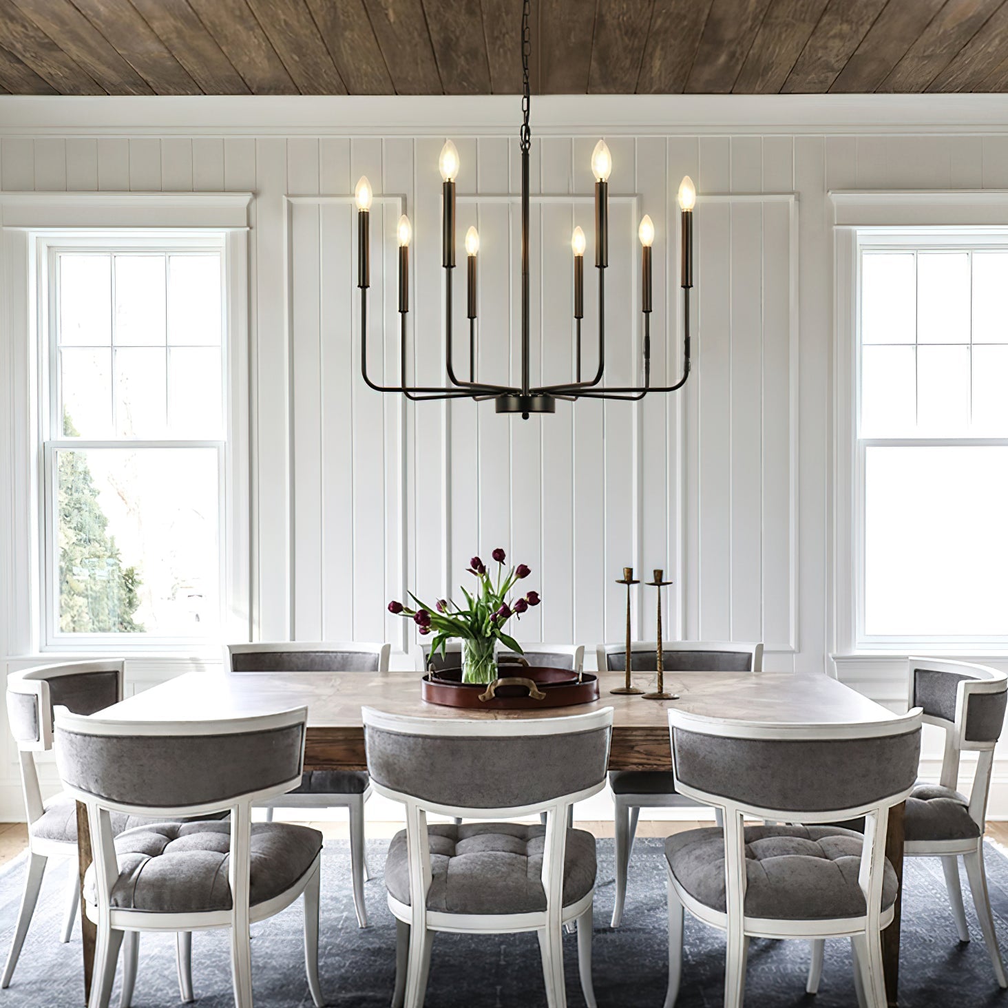 Lustra Chandelier Candle Arm Modern - Blowlighting
