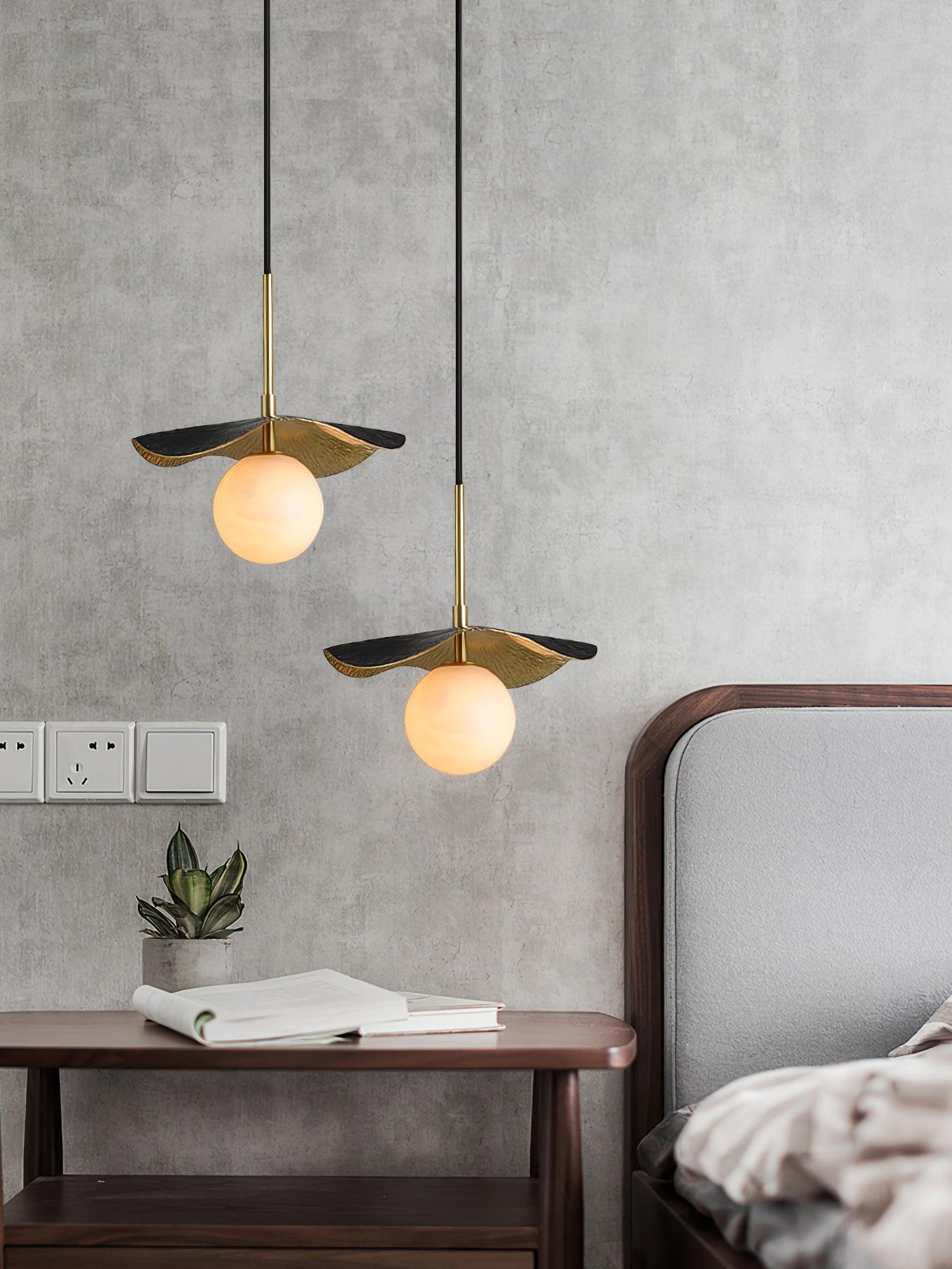 Ivvynen Leaf Canopy Alabaster Pendant Light - Blowlighting