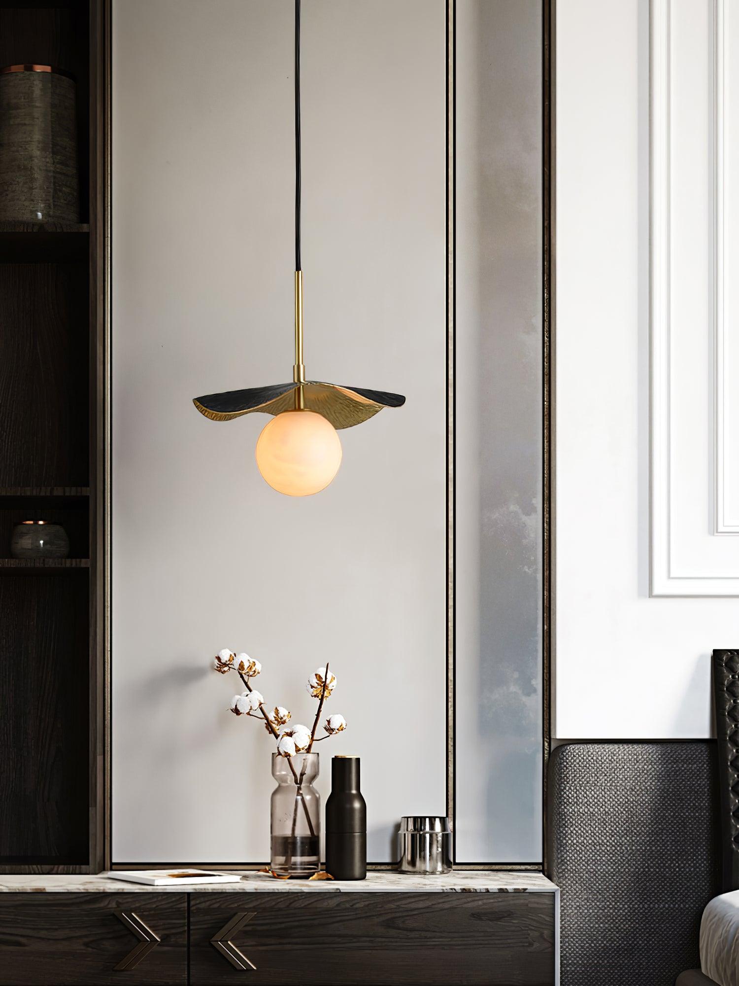 Ivvynen Leaf Canopy Alabaster Pendant Light - Blowlighting