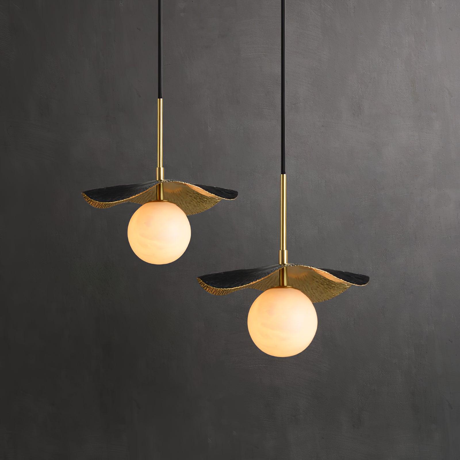 Ivvynen Leaf Canopy Alabaster Pendant Light - Blowlighting