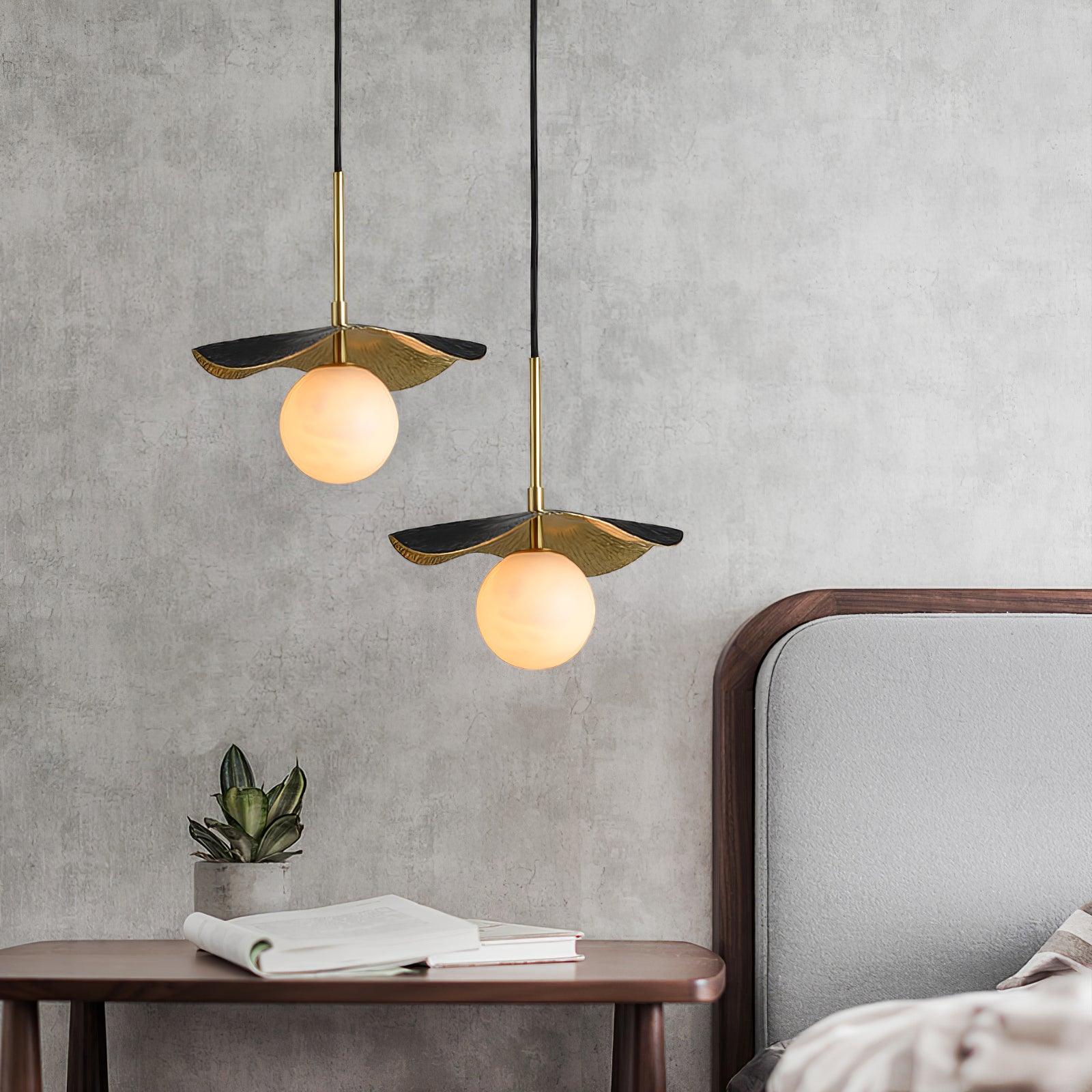 Ivvynen Leaf Canopy Alabaster Pendant Light - Blowlighting