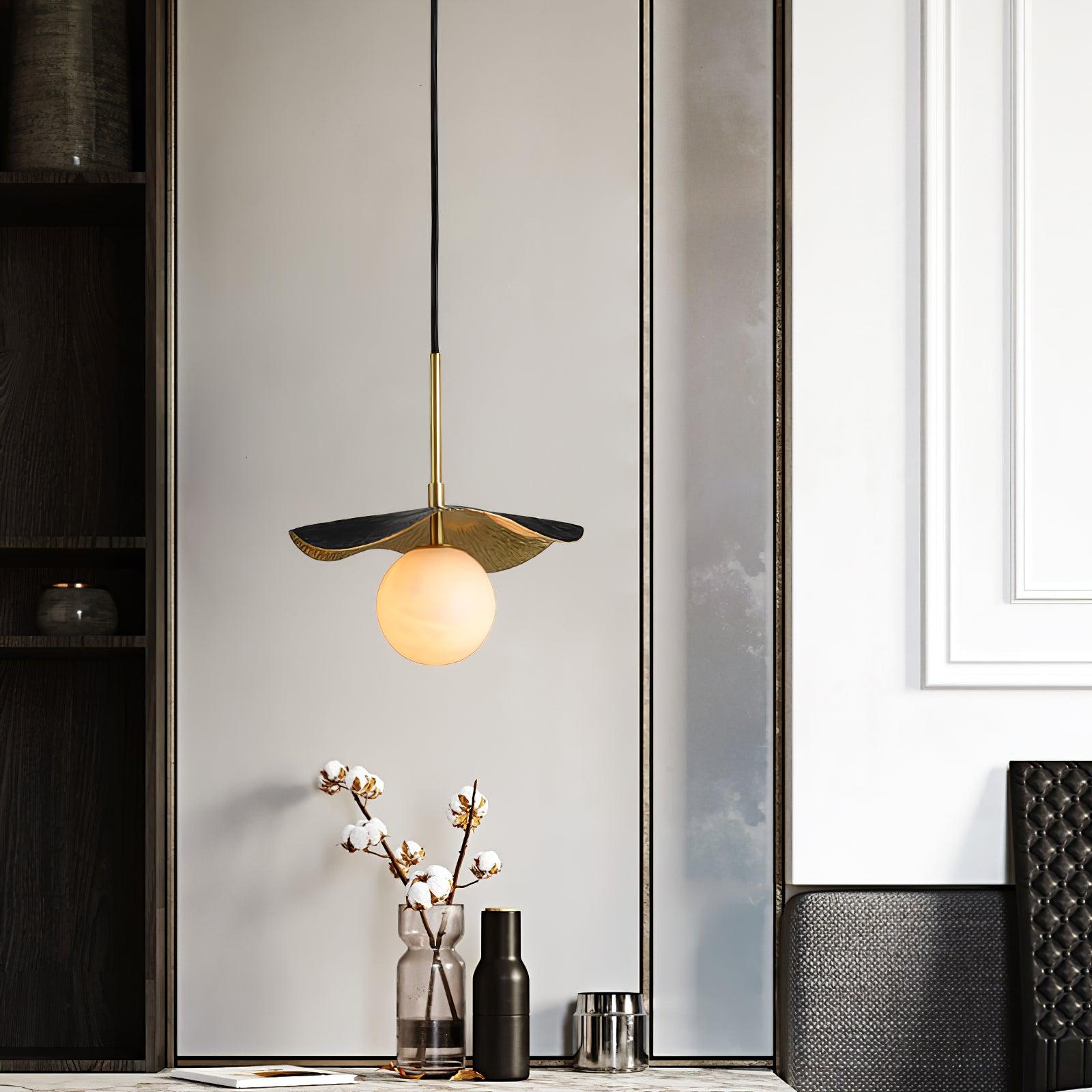 Ivvynen Leaf Canopy Alabaster Pendant Light - Blowlighting