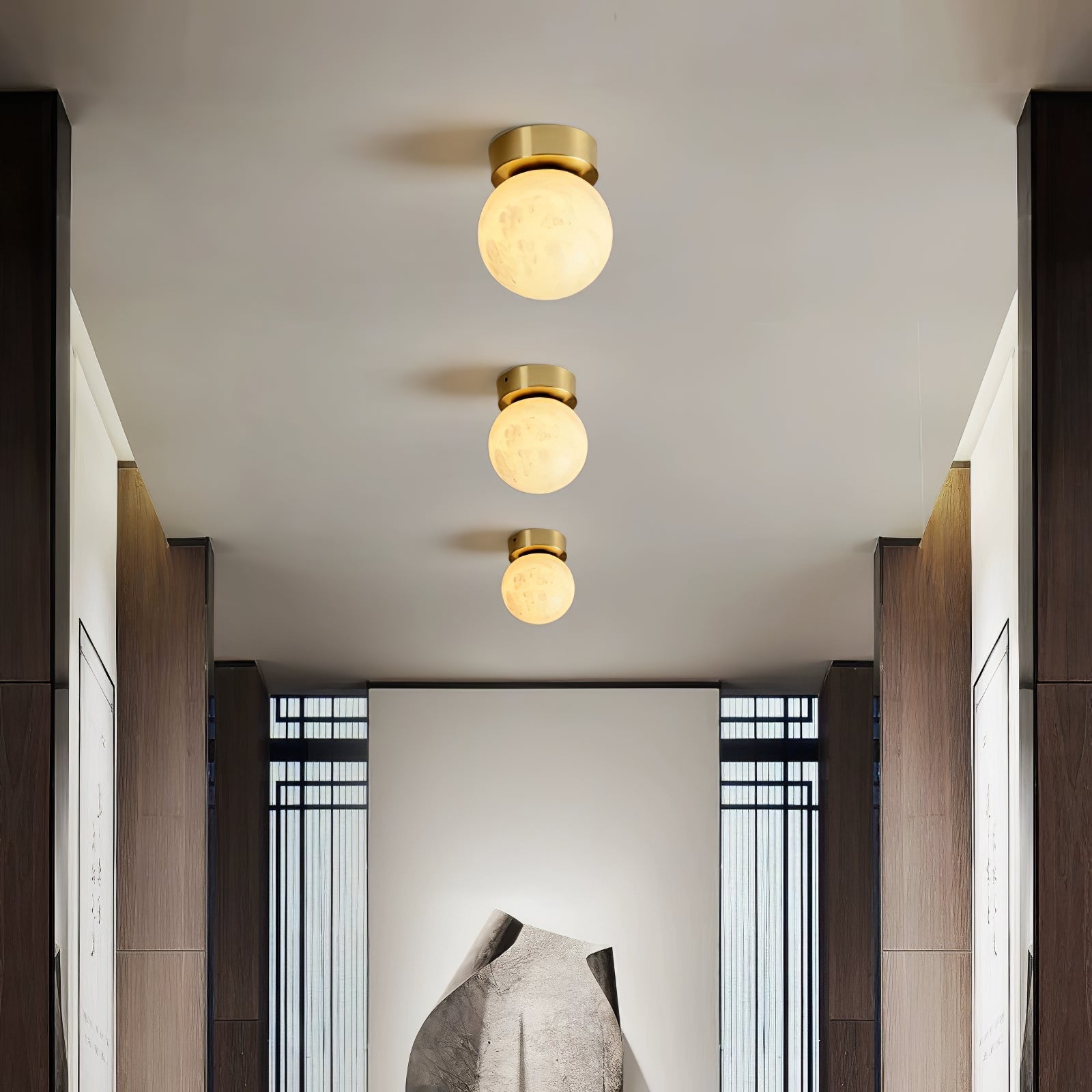Otheyra Minimalist Alabaster Flush Mount Light - Blowlighting