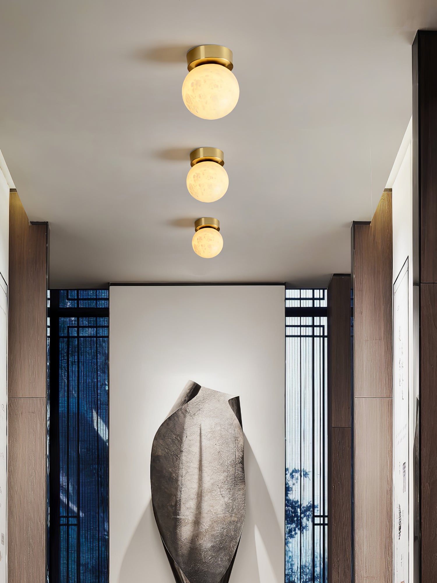 Otheyra Minimalist Alabaster Flush Mount Light - Blowlighting