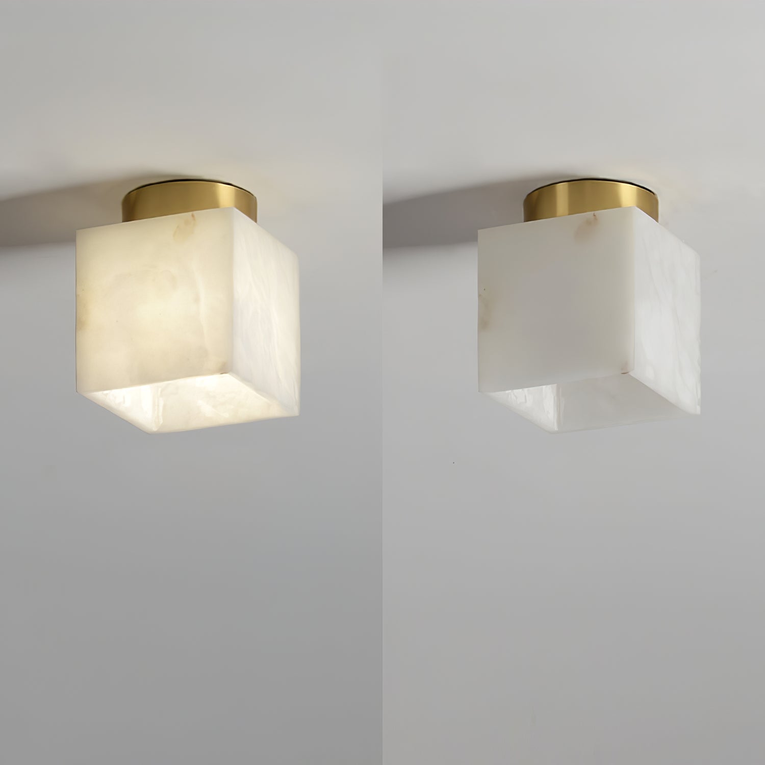 Otheyra Minimalist Alabaster Flush Mount Light - Blowlighting