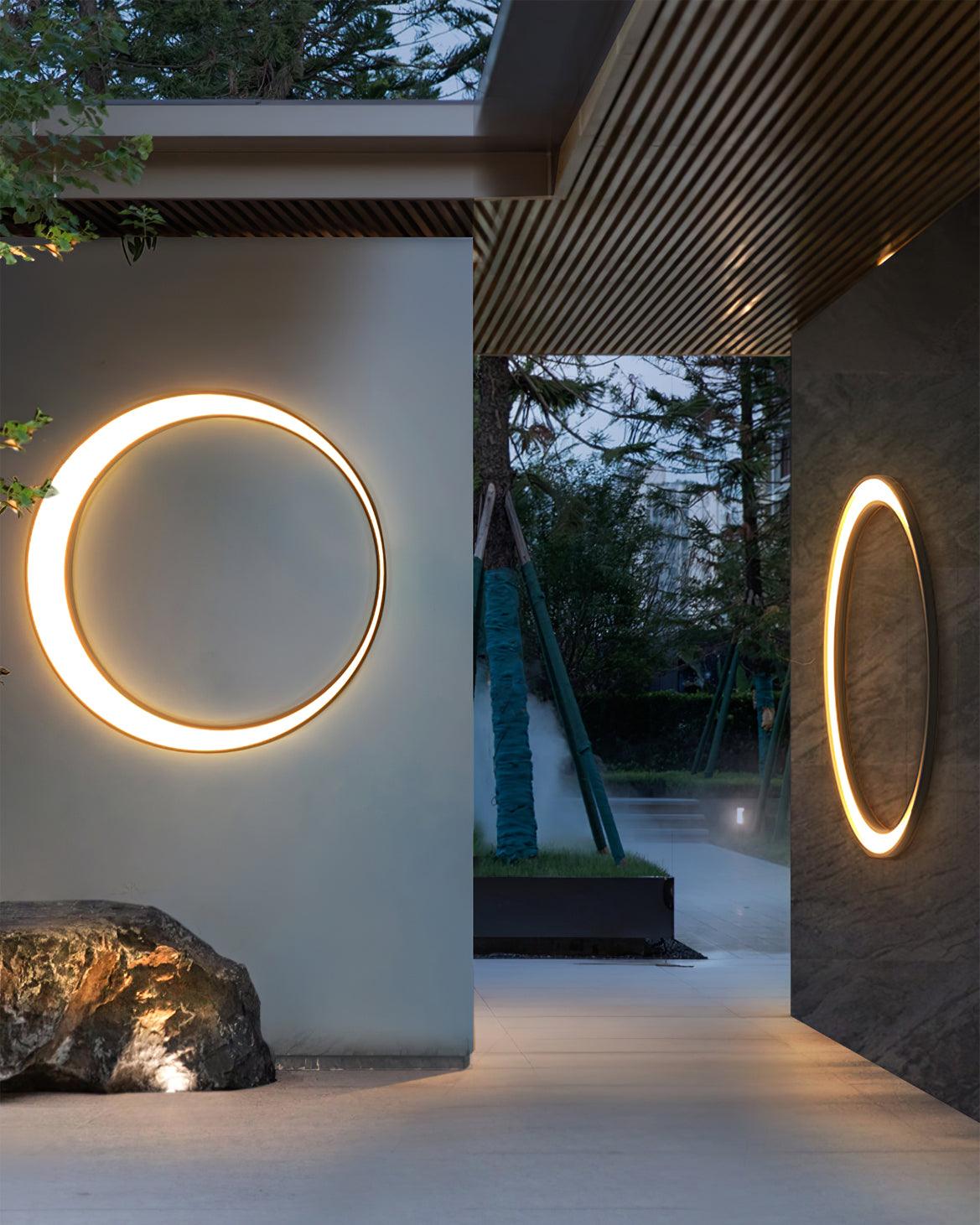 Zathee Circular LED Outdoor Wall Light - Blowlighting