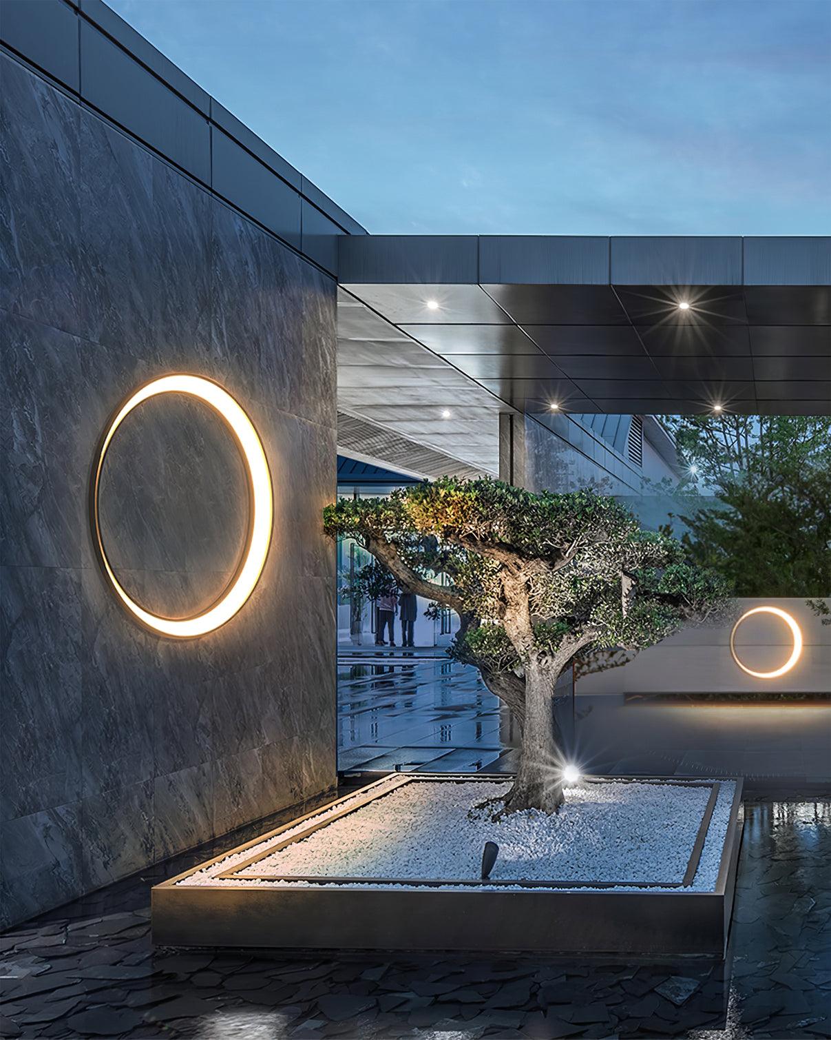 Zathee Circular LED Outdoor Wall Light - Blowlighting