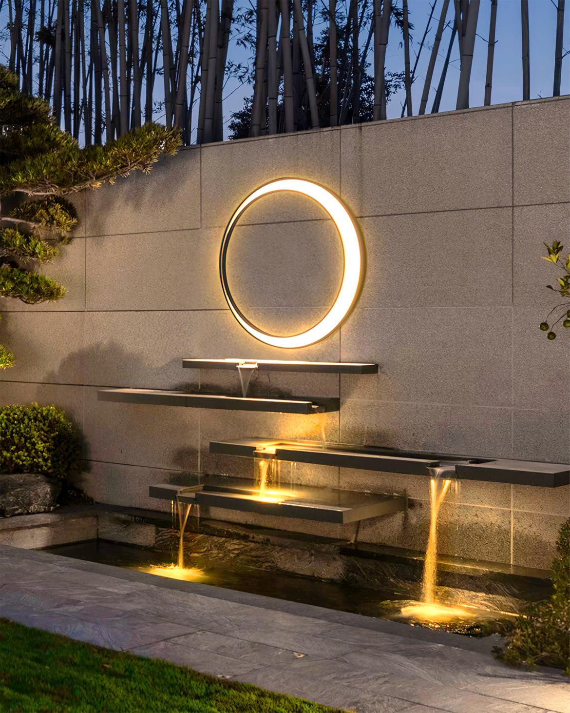 Zathee Circular LED Outdoor Wall Light - Blowlighting