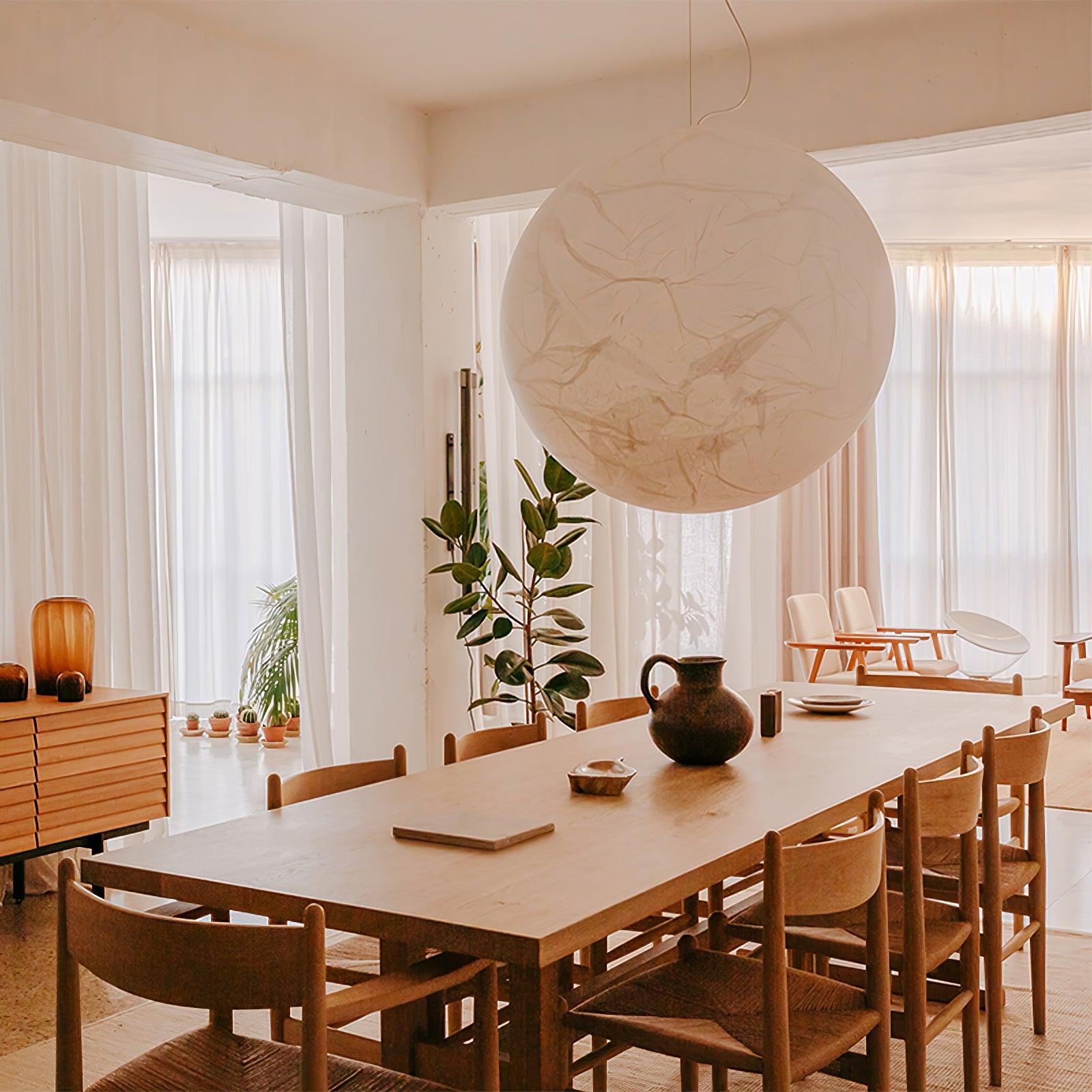 Globe Minimalist Silk Pendant Lamp - Blowlighting