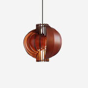Moon Oriental Wood Pendant Light