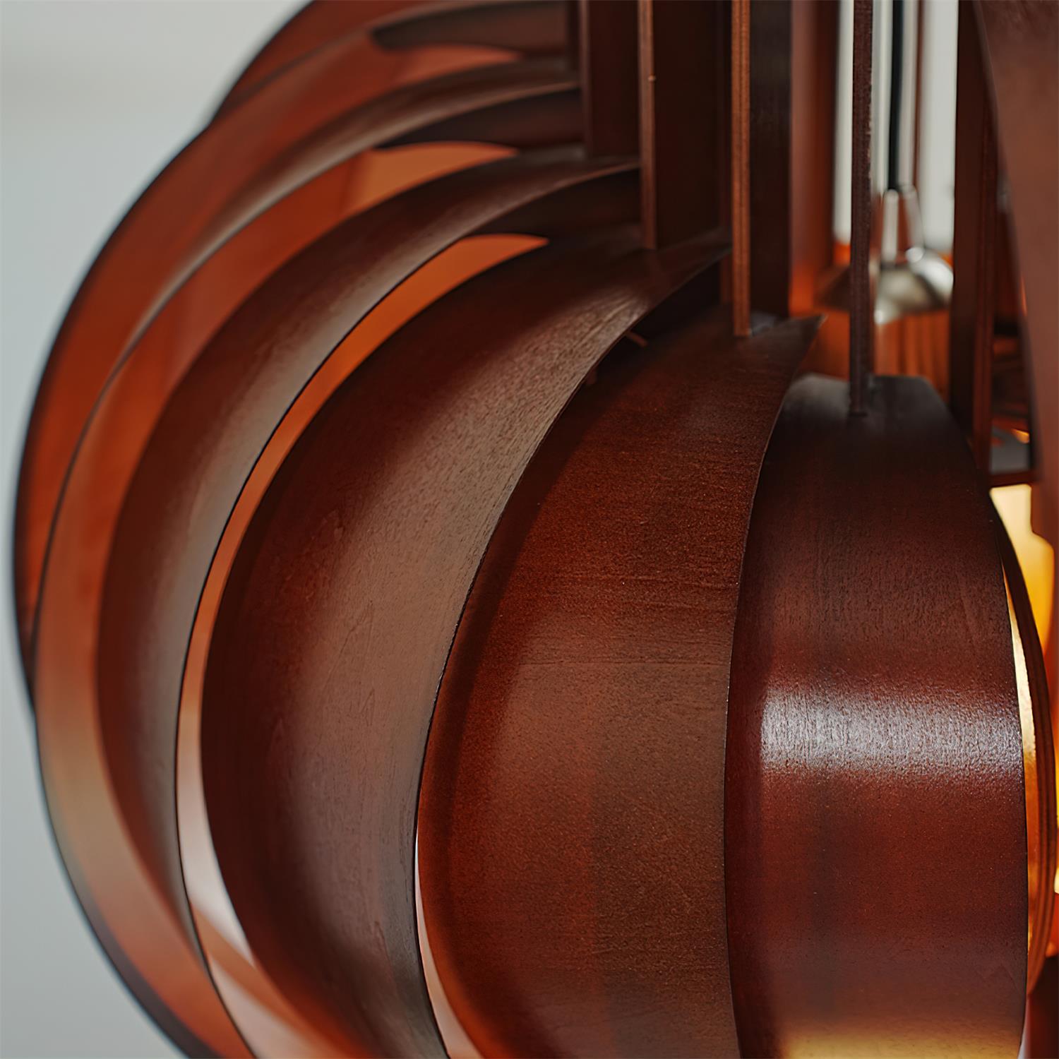 Moon Oriental Wood Pendant Light