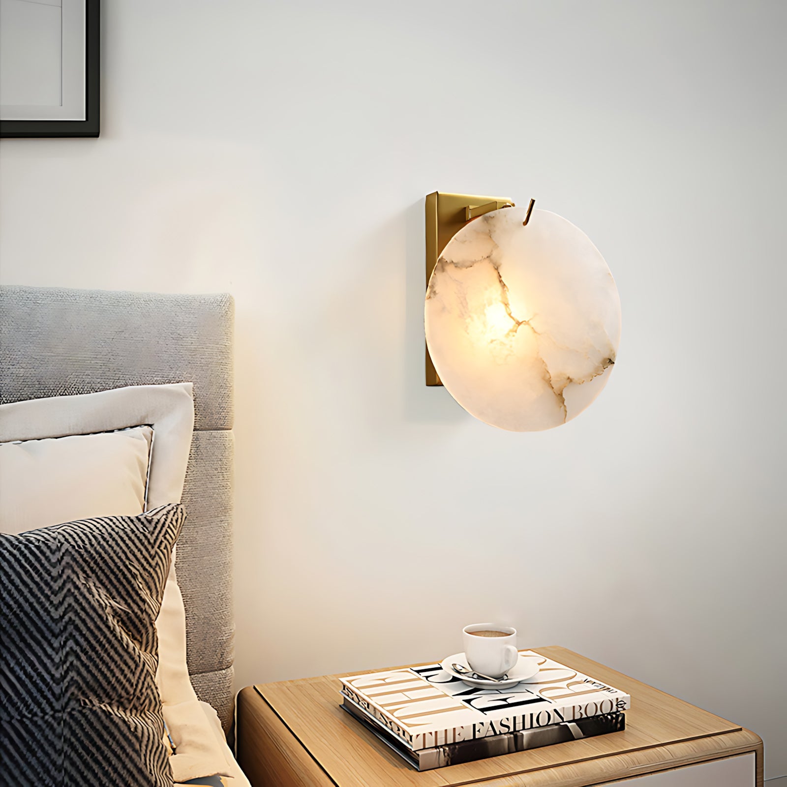 Moonshade Contemporary Art Alabaster Wall Sconce