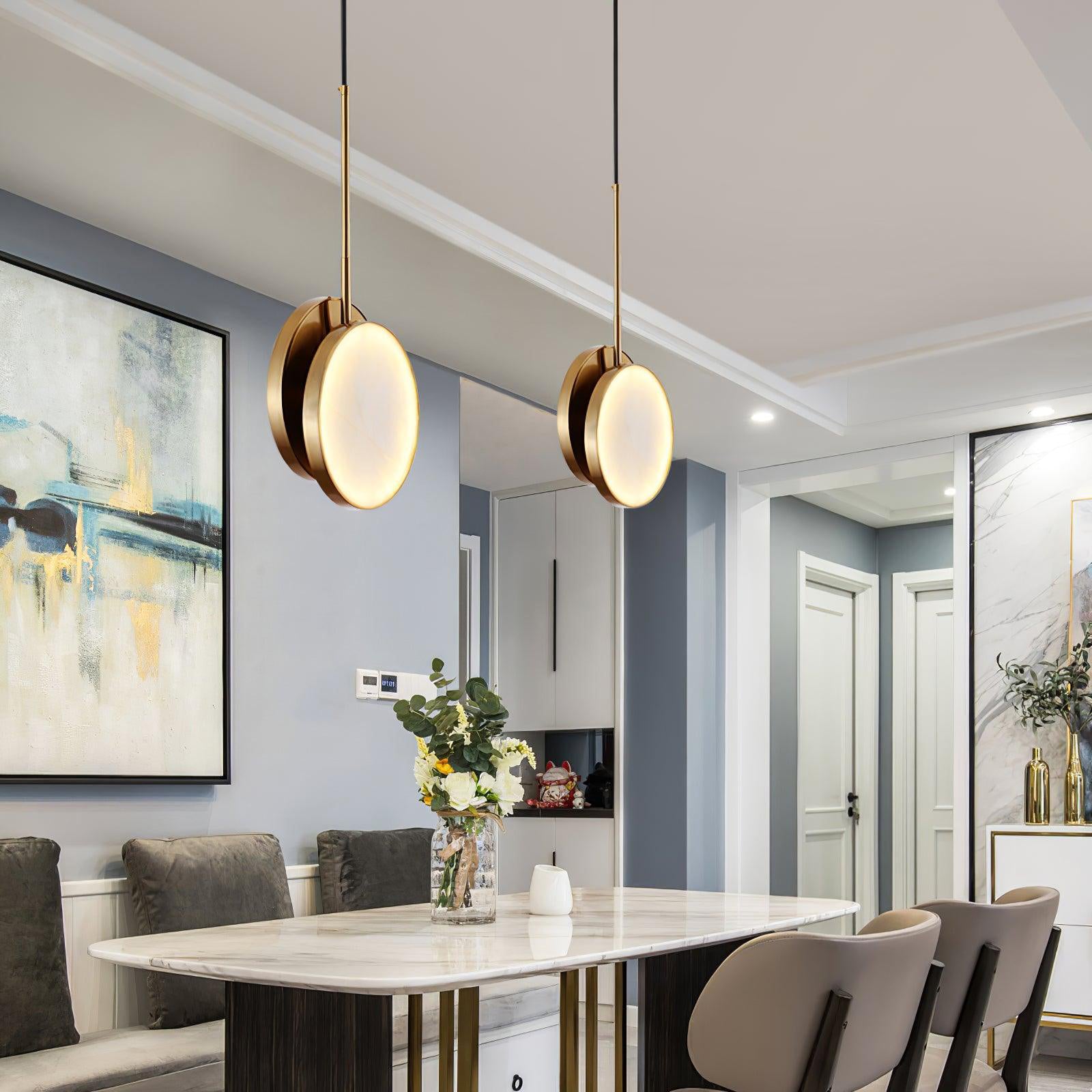 Synoryra Dual Disc Alabaster Pendant Light - Blowlighting