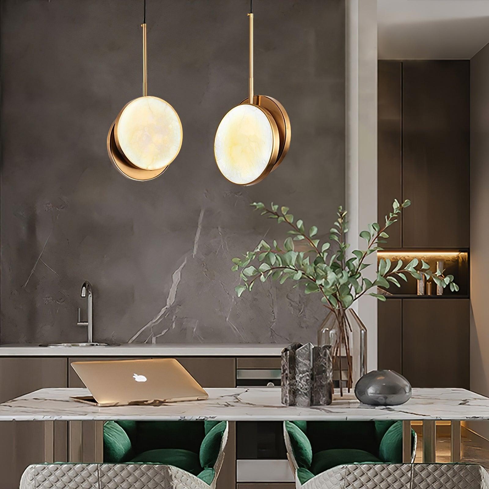 Synoryra Dual Disc Alabaster Pendant Light - Blowlighting