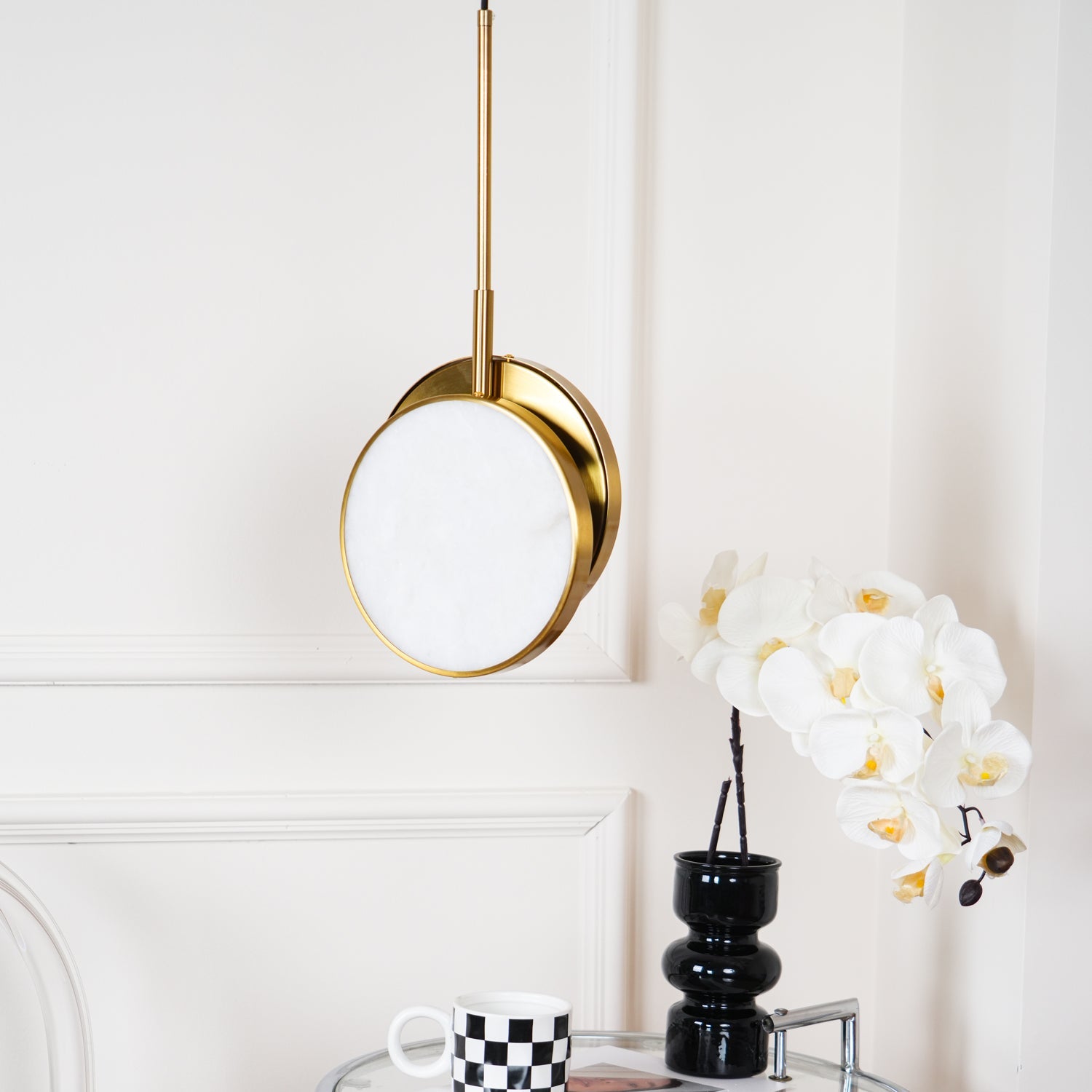 Synoryra Dual Disc Alabaster Pendant Light - Blowlighting