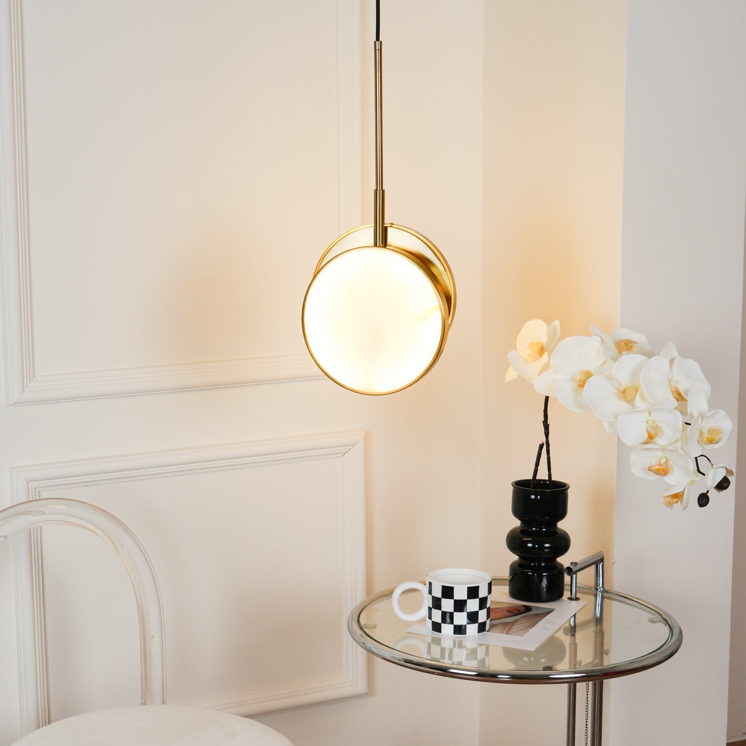 Synoryra Dual Disc Alabaster Pendant Light - Blowlighting