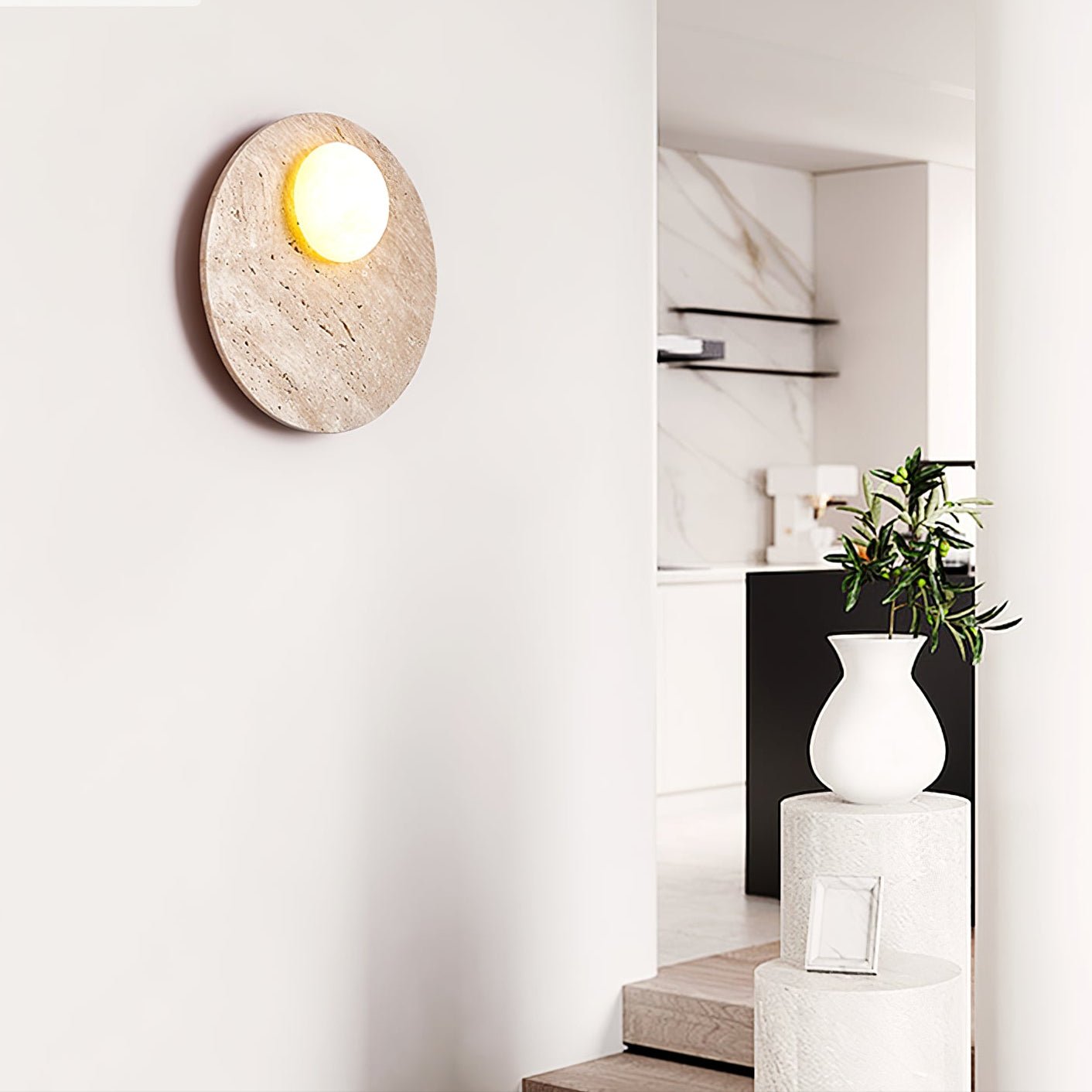 Vizoriel Travertine Wall Light - Blowlighting