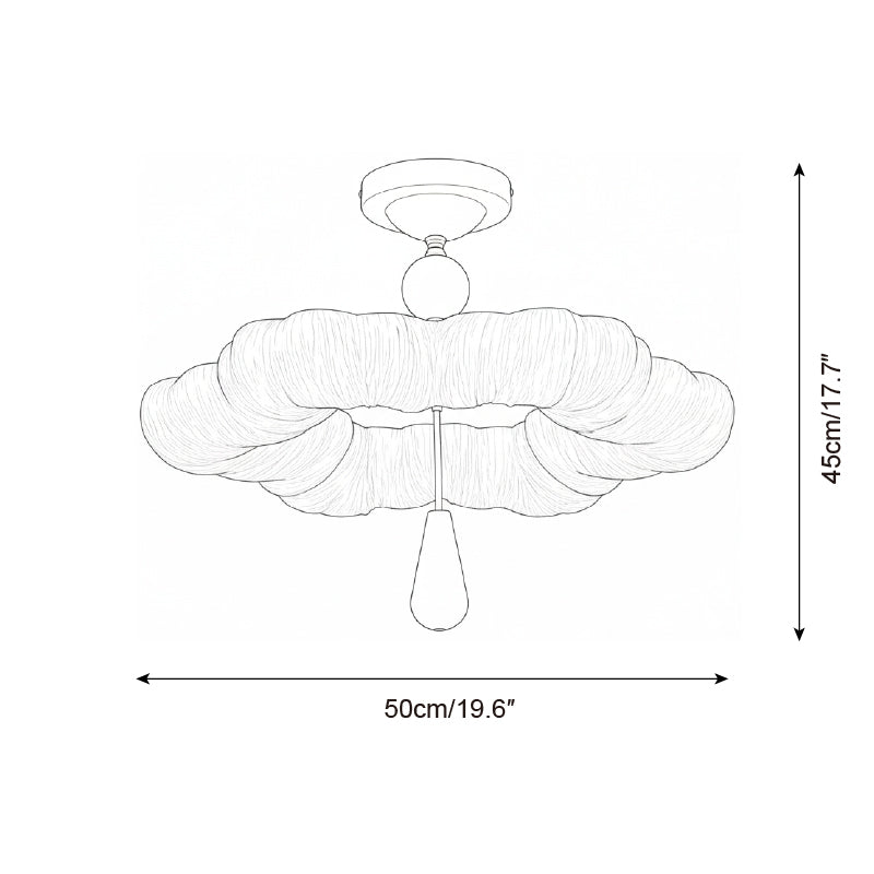 Mori Puff Natural Fabric Ceiling Light
