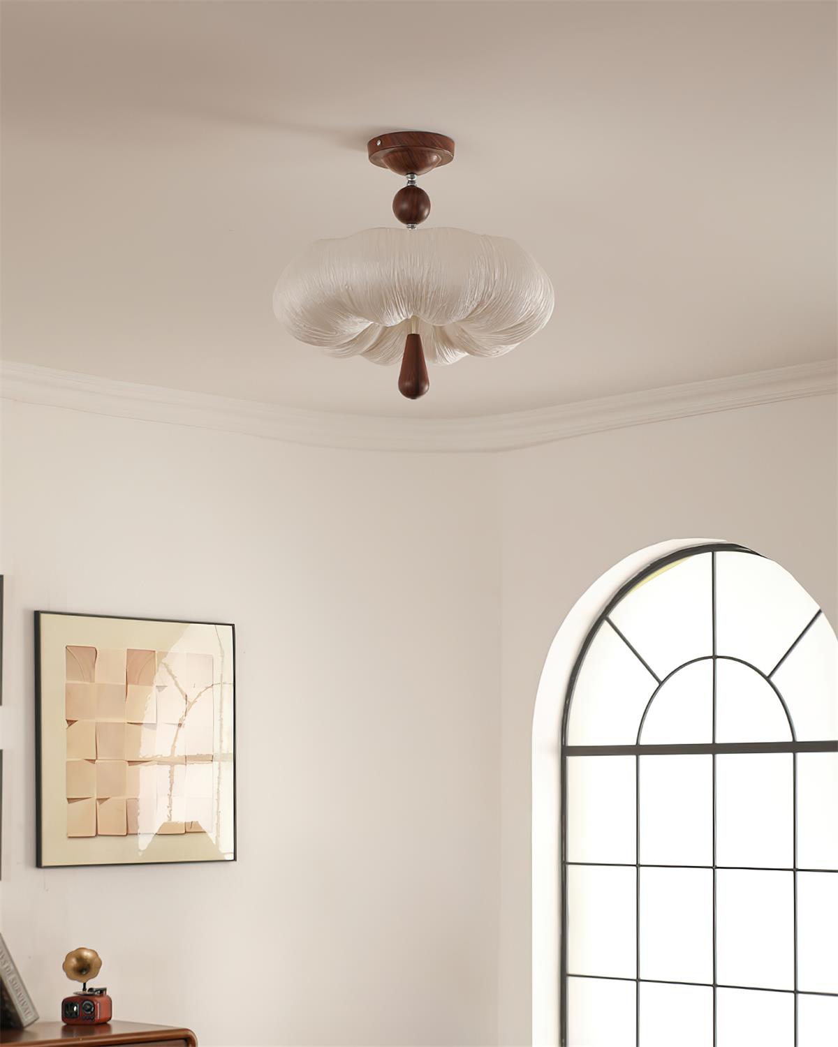 Mori Puff Natural Fabric Ceiling Light