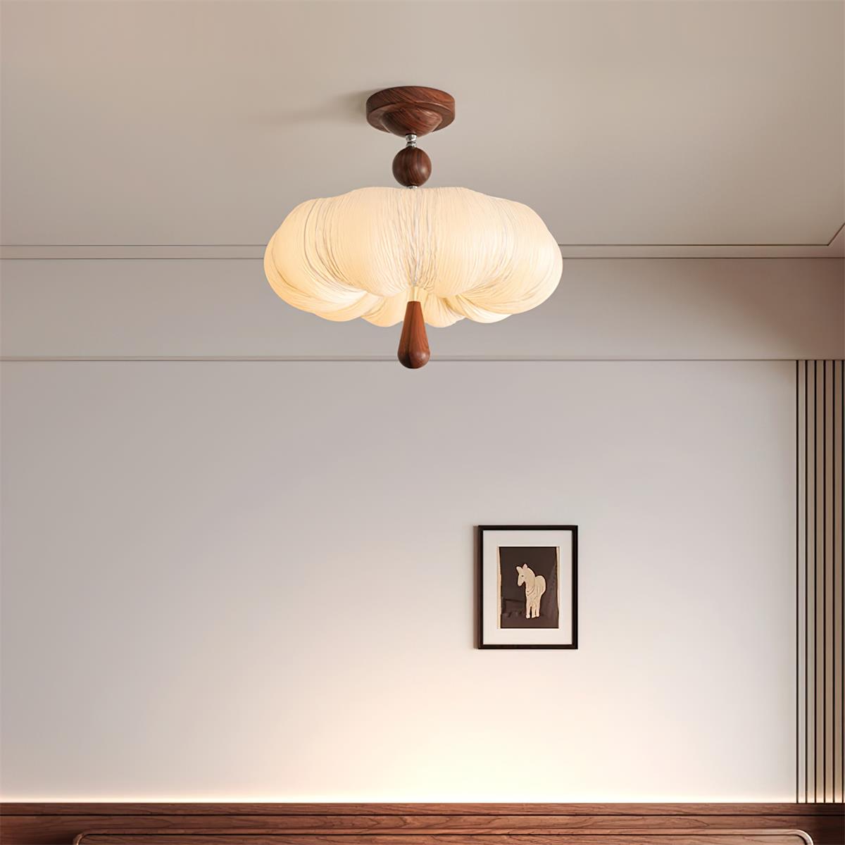 Mori Puff Natural Fabric Ceiling Light