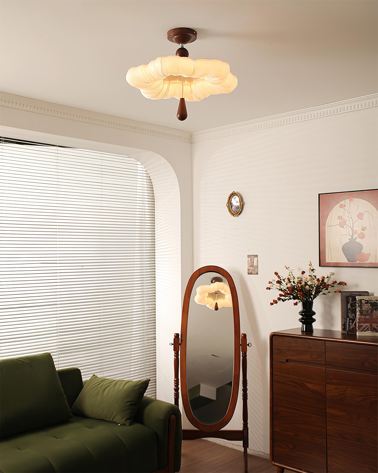 Mori Puff Natural Fabric Ceiling Light