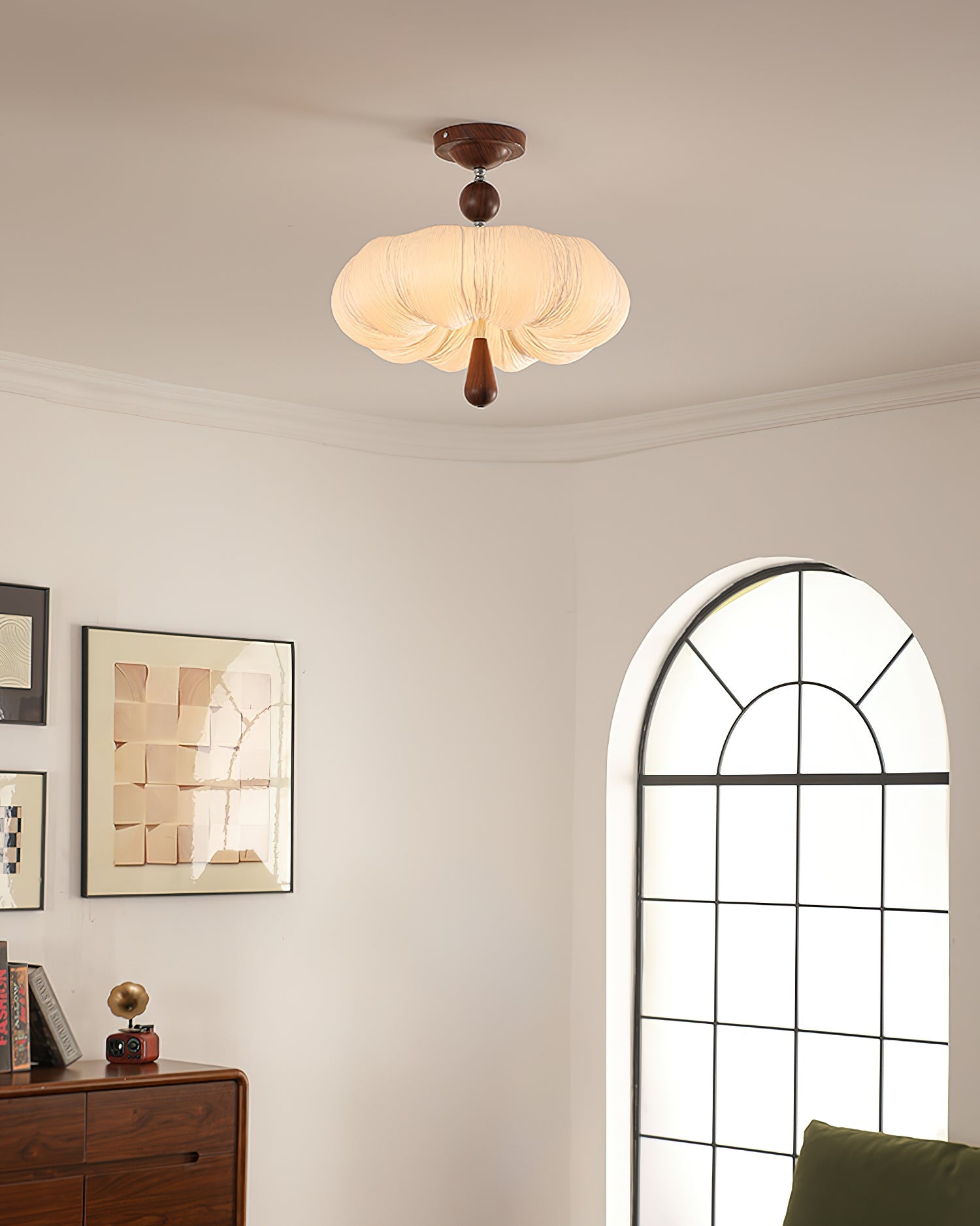 Mori Puff Natural Fabric Ceiling Light