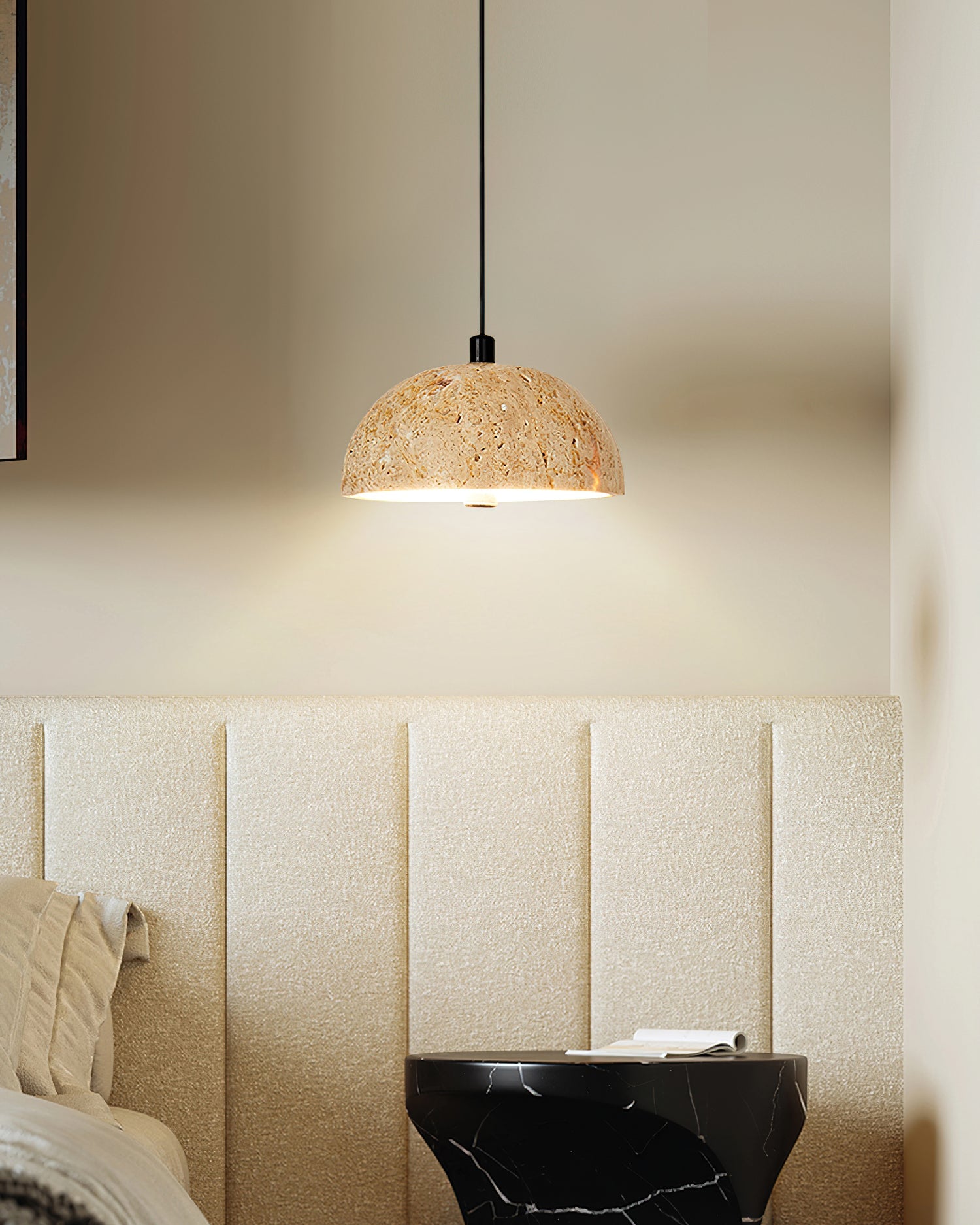 Morphe Wabi-Sabi Yellow travertine Pendant Light
