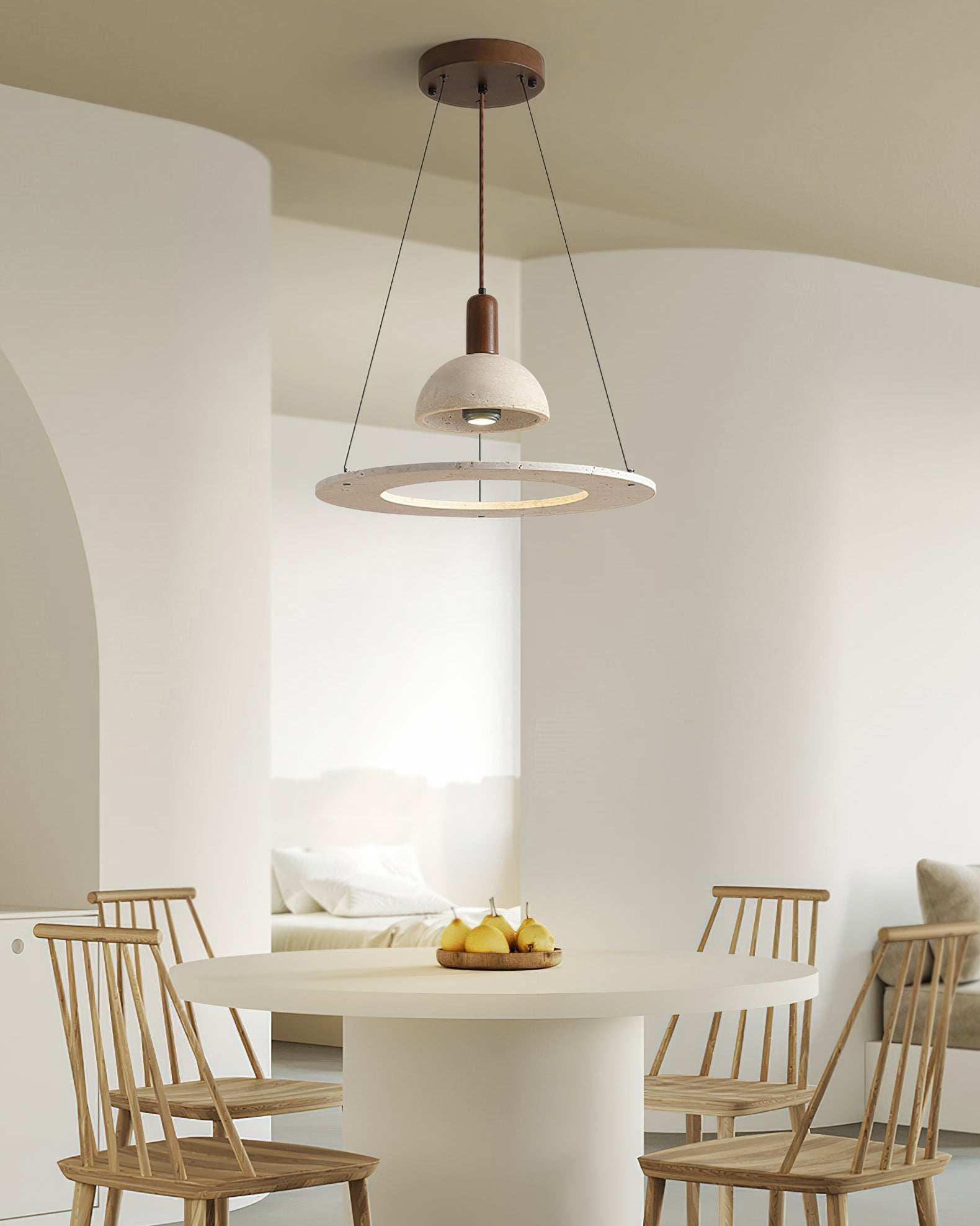 Moshi Contemporary Travertine Pendant Light