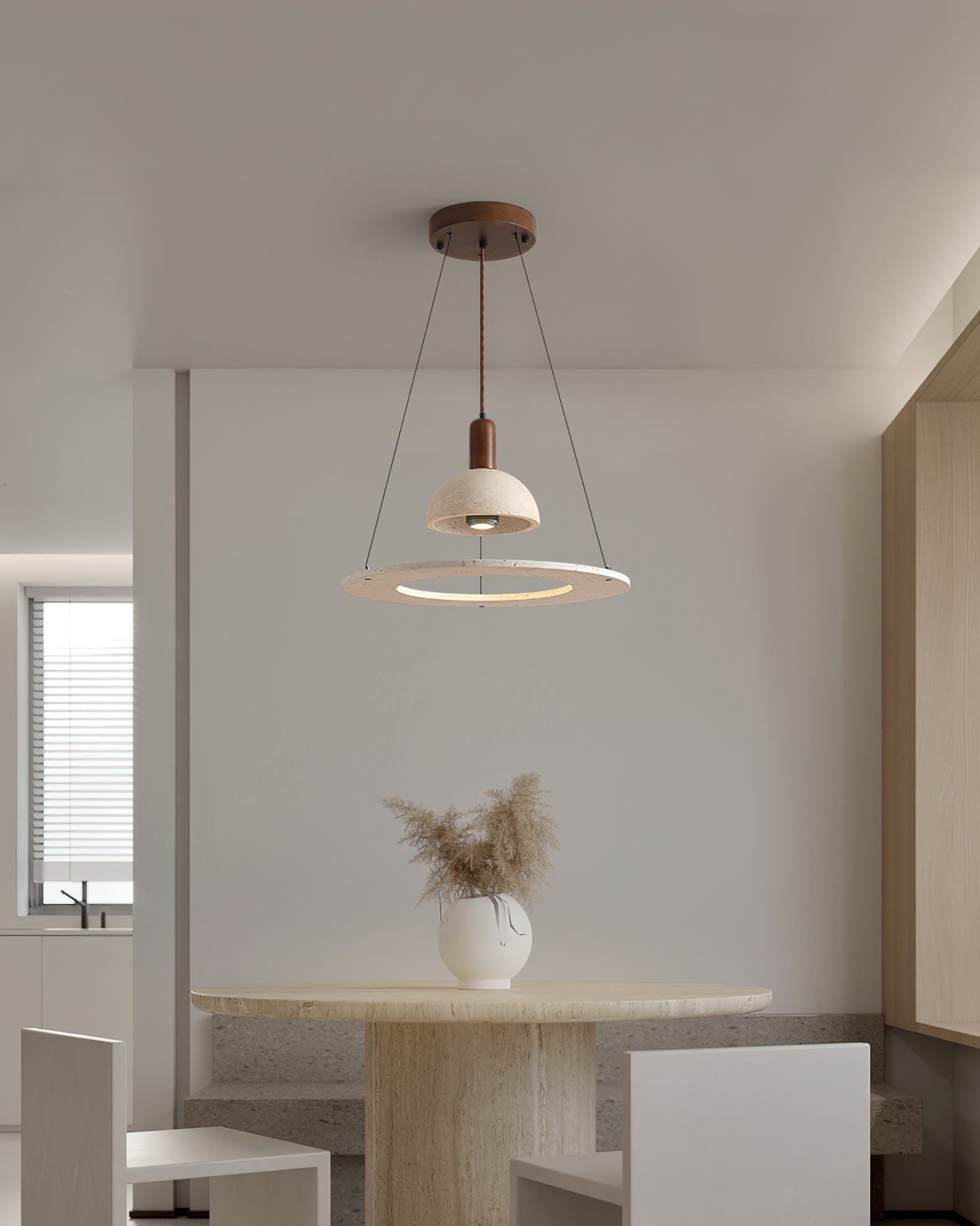 Moshi Contemporary Travertine Pendant Light