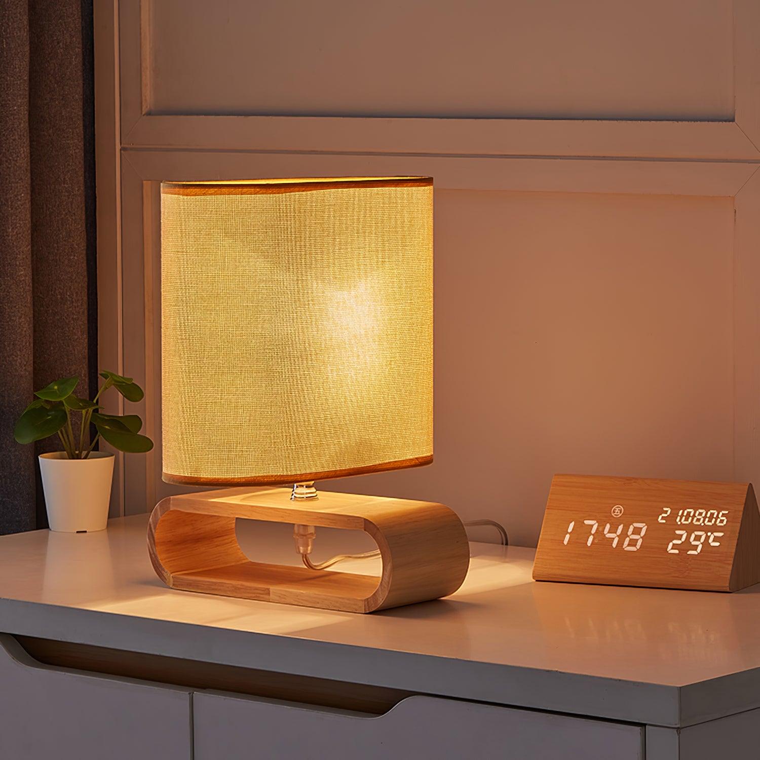 Loop Rustic Wood Table Lamp - Blowlighting