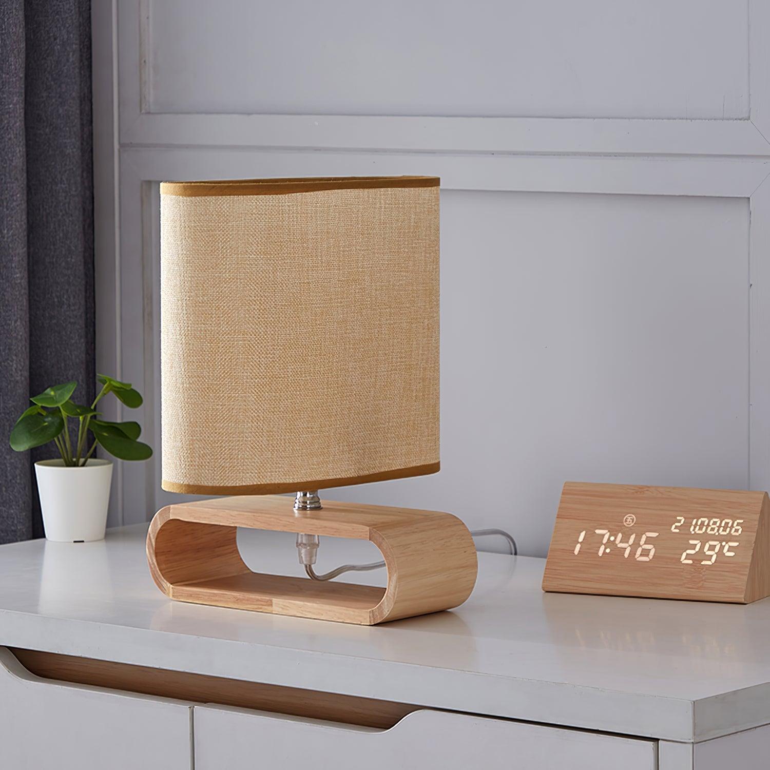 Loop Rustic Wood Table Lamp - Blowlighting