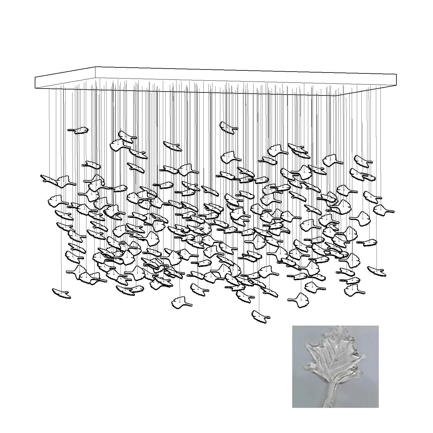 Syraean Multicolor Maple Leaf Metal Crystal Chandelier - Blowlighting