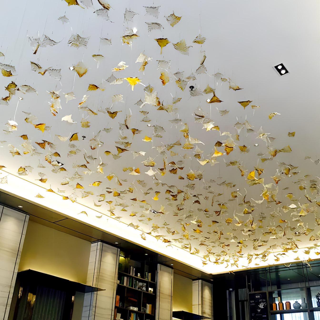 Syraean Multicolor Maple Leaf Metal Crystal Chandelier - Blowlighting