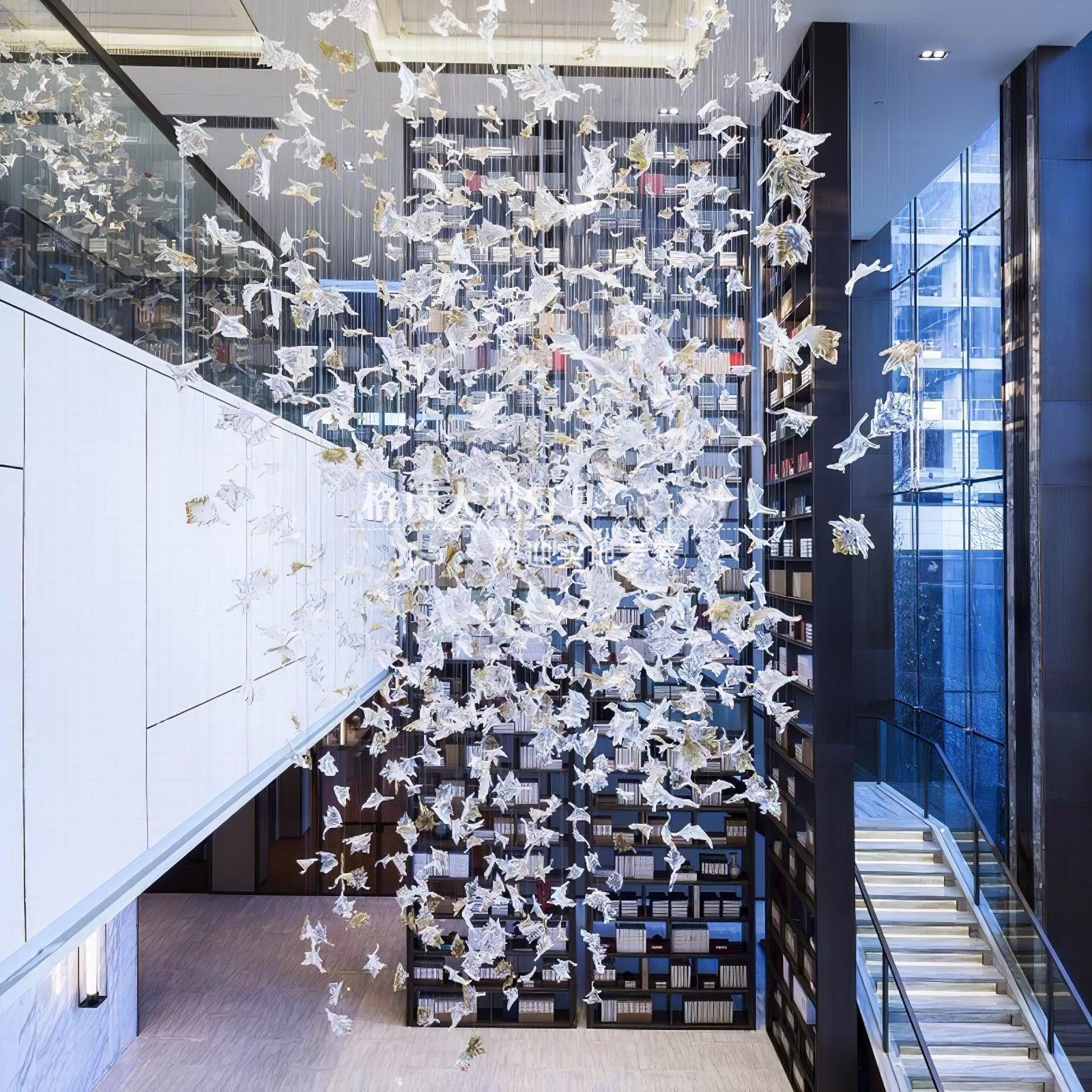 Syraean Multicolor Maple Leaf Metal Crystal Chandelier - Blowlighting