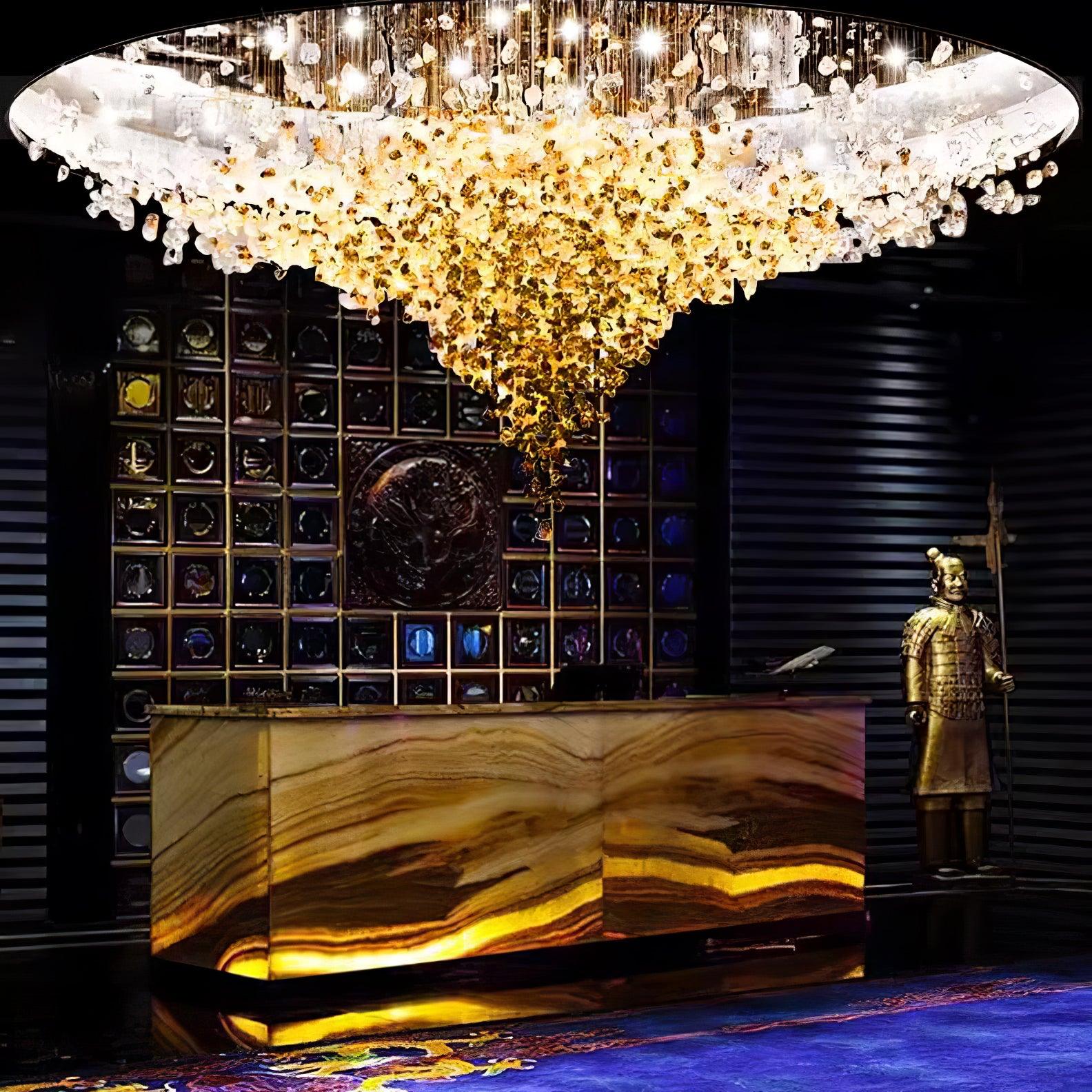 Veshaa Postmodern Luxury Stone Crystal Chandelier - Blowlighting