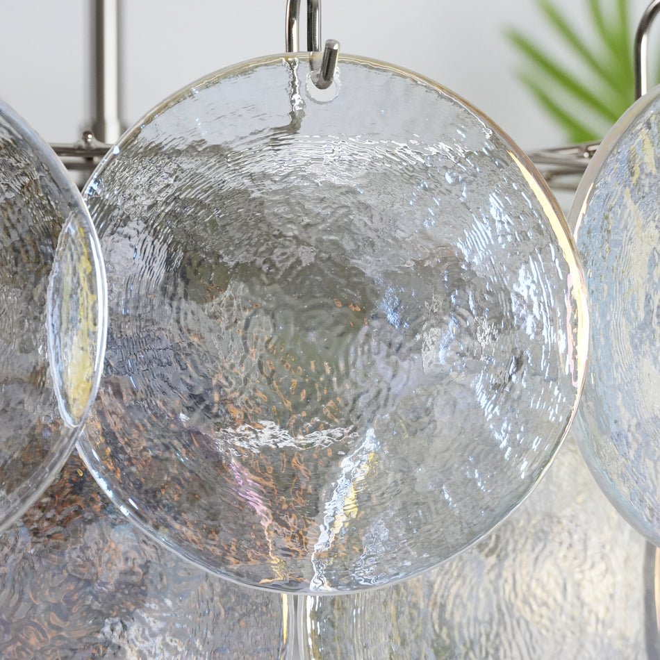 Aurora Chandelier Iridescent Murano Glass Disc - Blowlighting