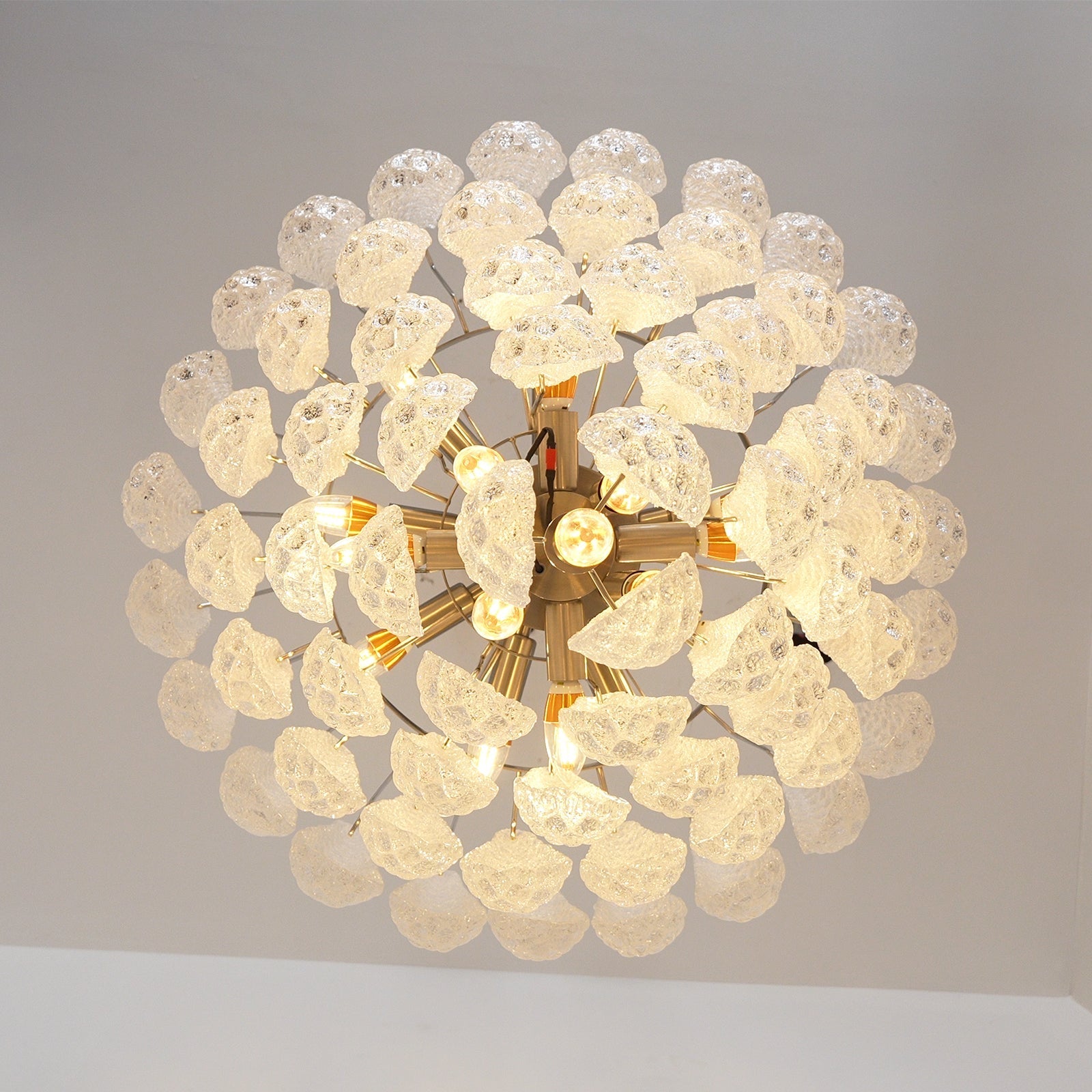 Aurora Chandelier Clear Murano Glass Dewdrop Layered - Blowlighting