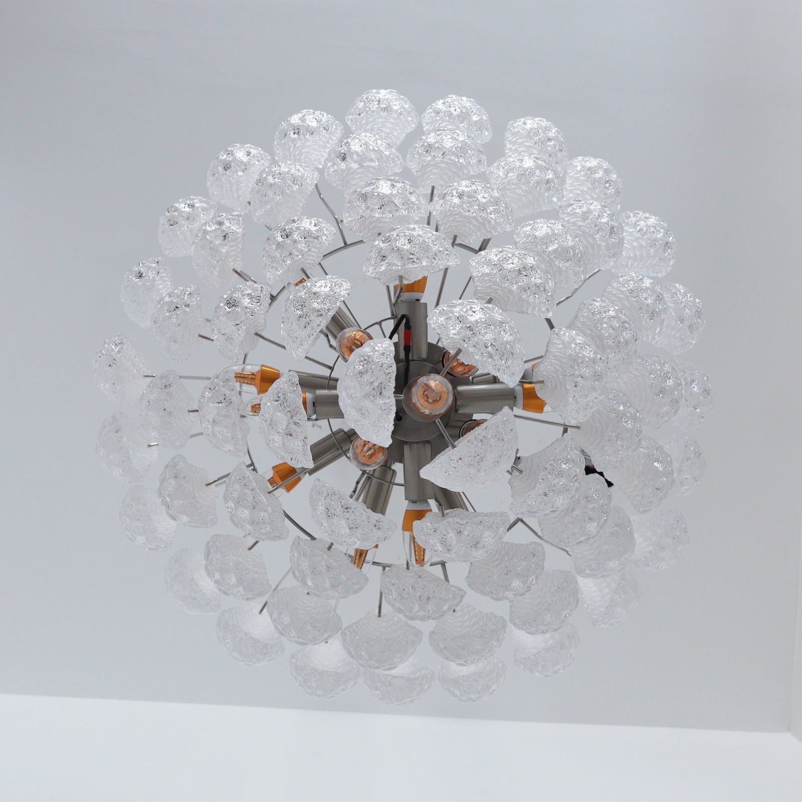 Aurora Chandelier Clear Murano Glass Dewdrop Layered - Blowlighting