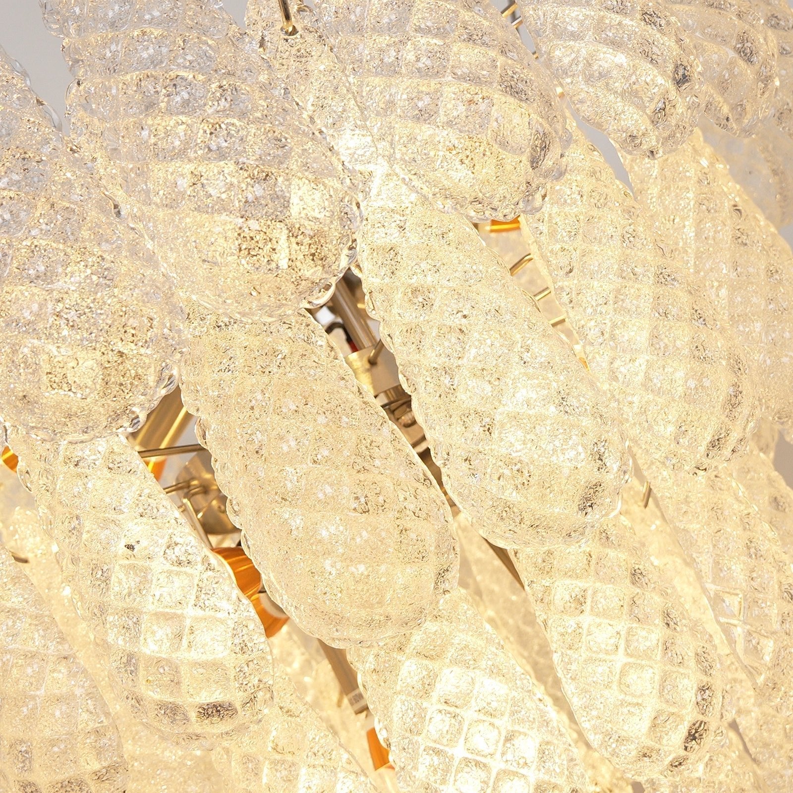 Aurora Chandelier Clear Murano Glass Dewdrop Layered - Blowlighting