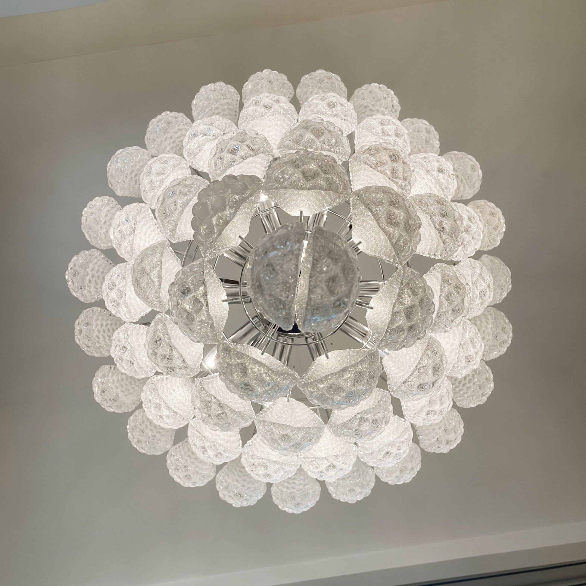 Aurora Chandelier Clear Murano Glass Dewdrop Layered - Blowlighting