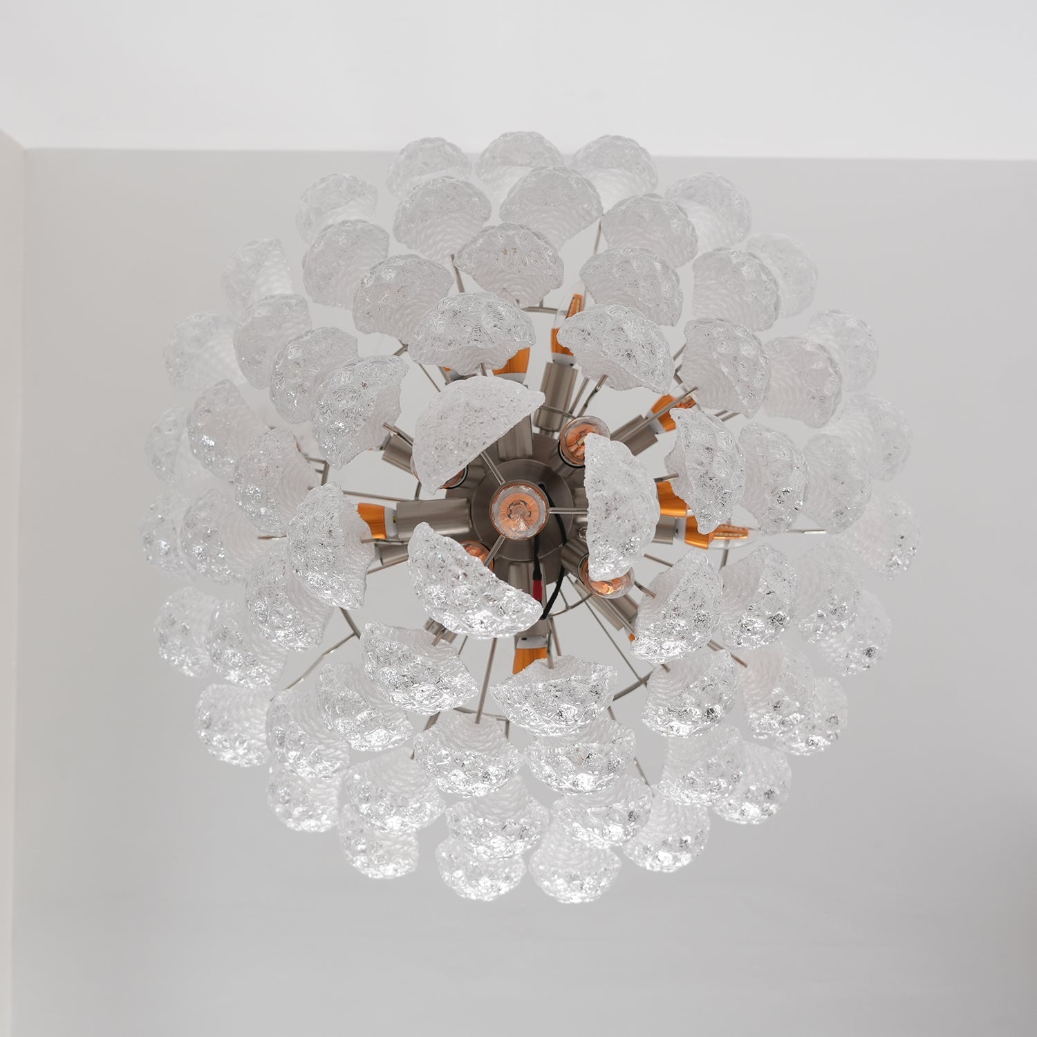 Aurora Chandelier Clear Droplets Murano Glass Waterfall Diamond - Blowlighting
