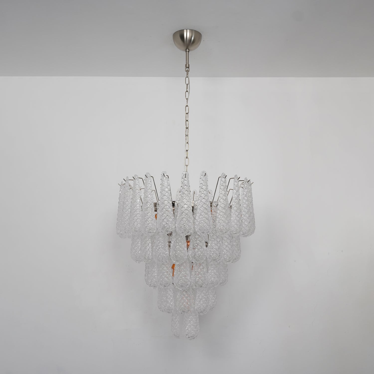 Aurora Chandelier Clear Droplets Murano Glass Waterfall Diamond - Blowlighting
