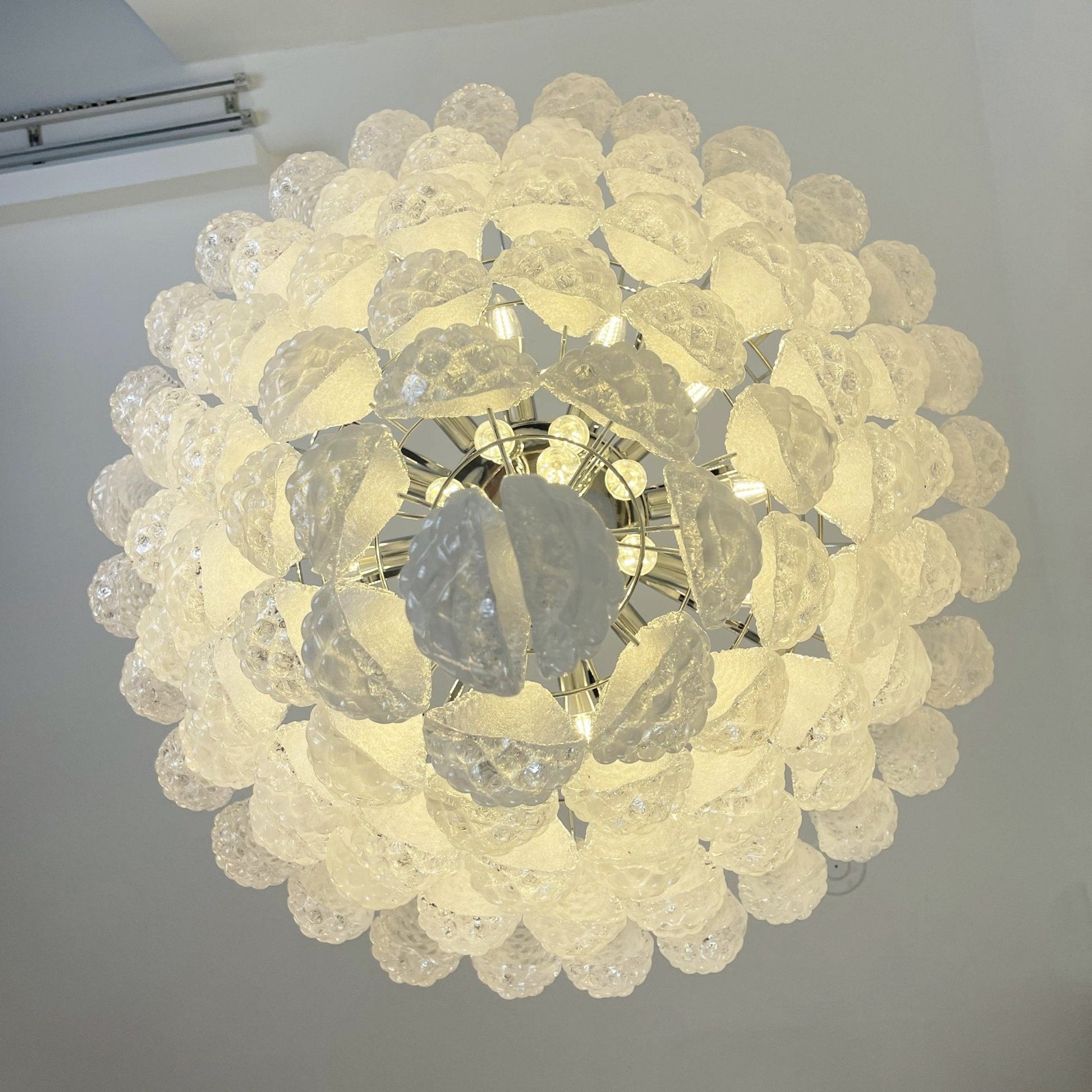 Aurora Chandelier Clear Droplets Murano Glass Waterfall Diamond - Blowlighting