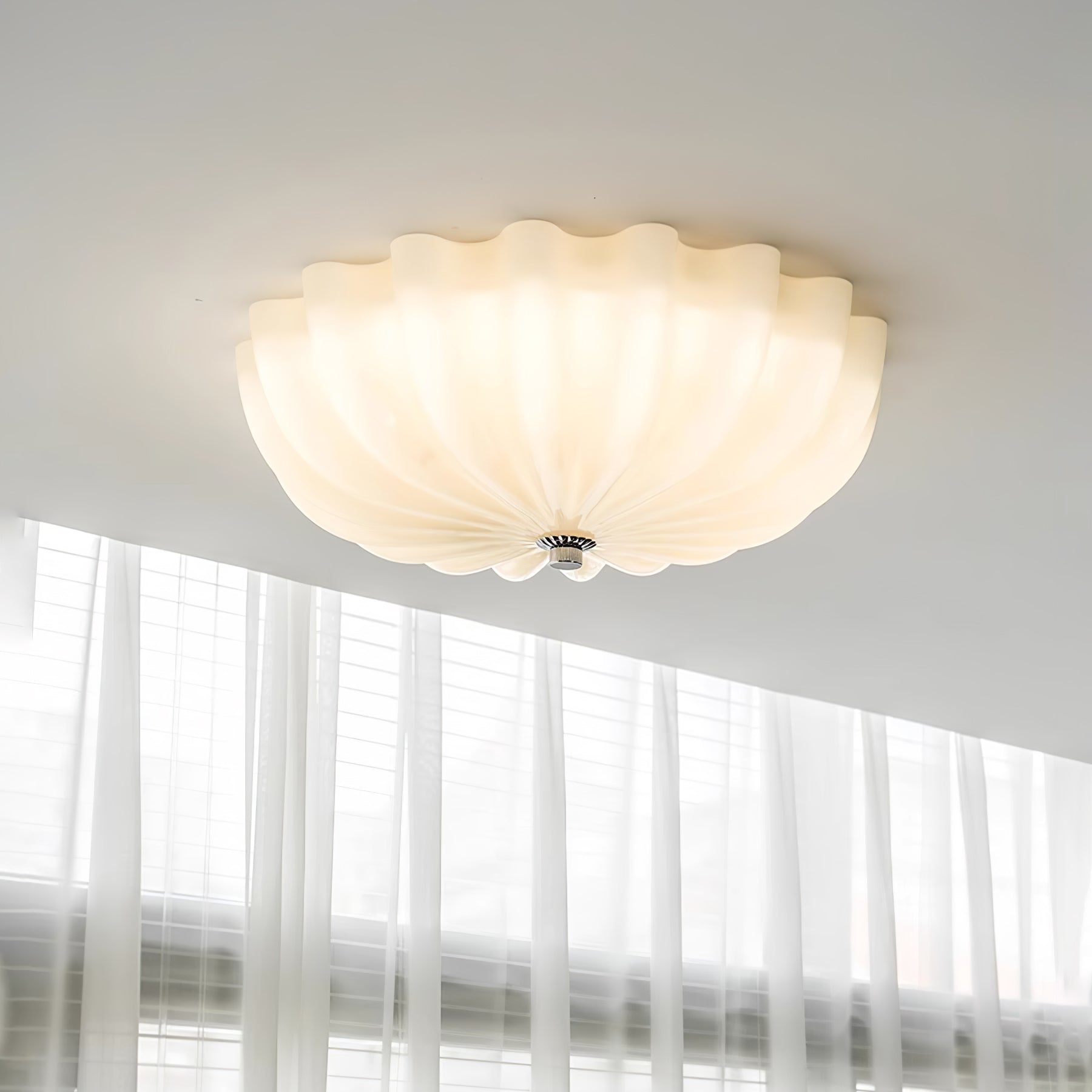 Aurora Ceiling Lamp Murano Blown Glass Shell Inspired - Blowlighting